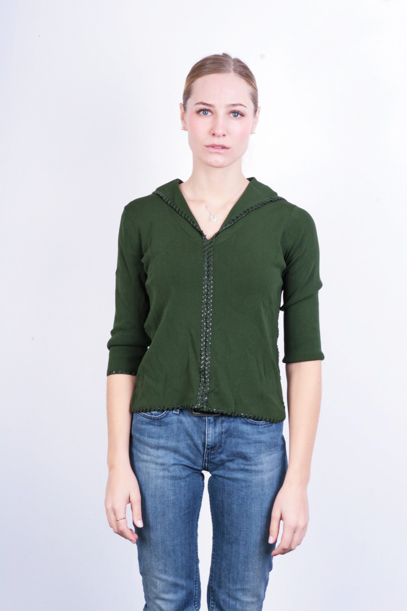 Grace Dane Lewis Womens S Jumper Sweater V Neck Green Vintage - RetrospectClothes