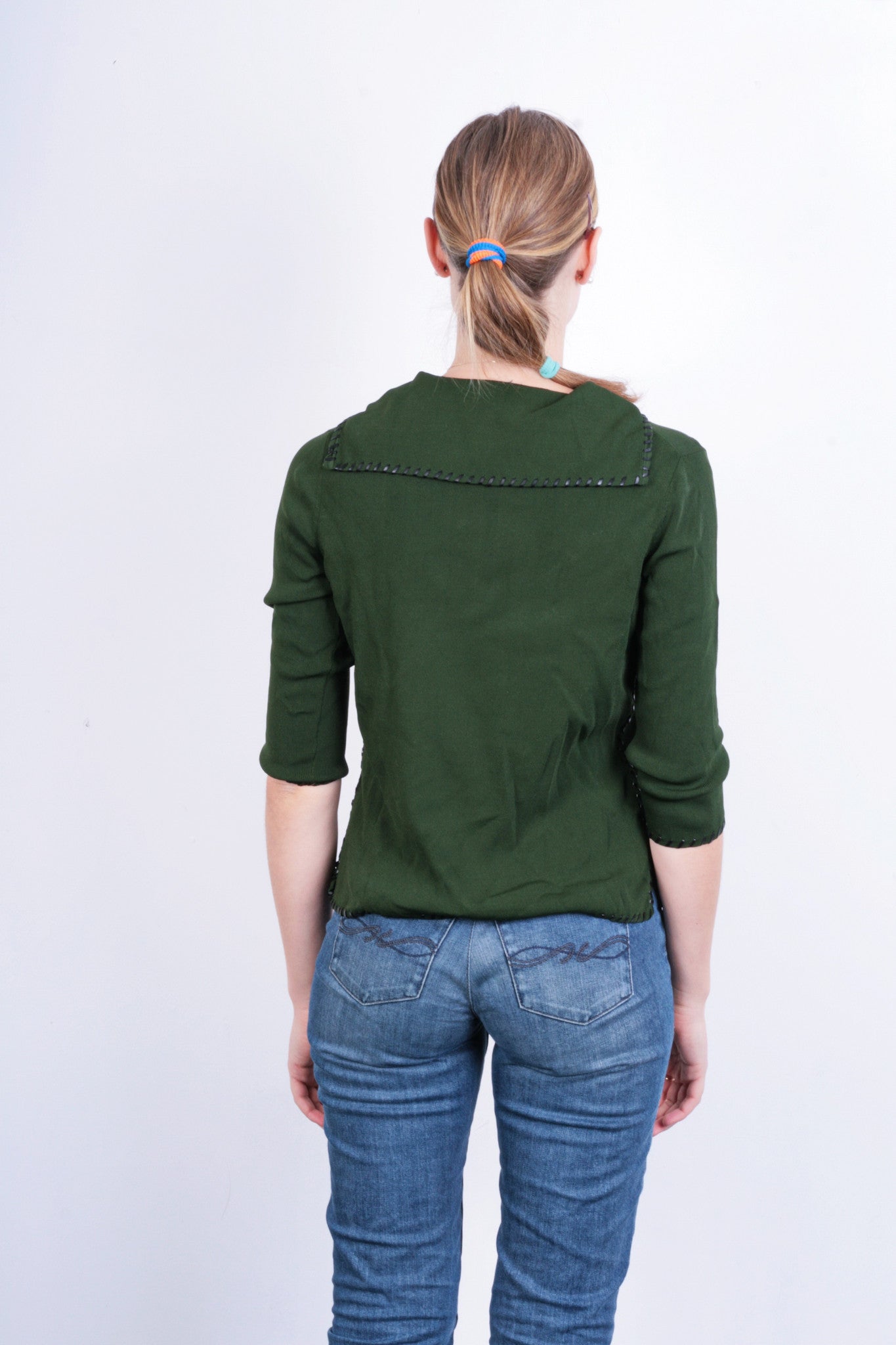 Grace Dane Lewis Womens S Jumper Sweater V Neck Green Vintage - RetrospectClothes