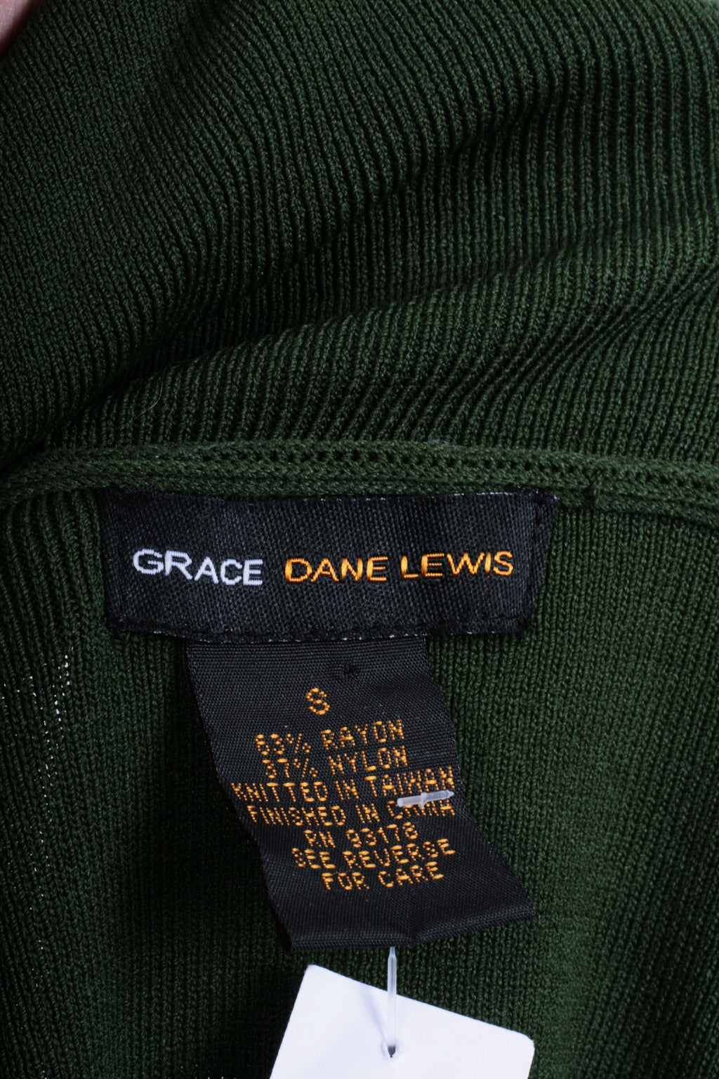 Grace Dane Lewis Womens S Jumper Sweater V Neck Green Vintage - RetrospectClothes