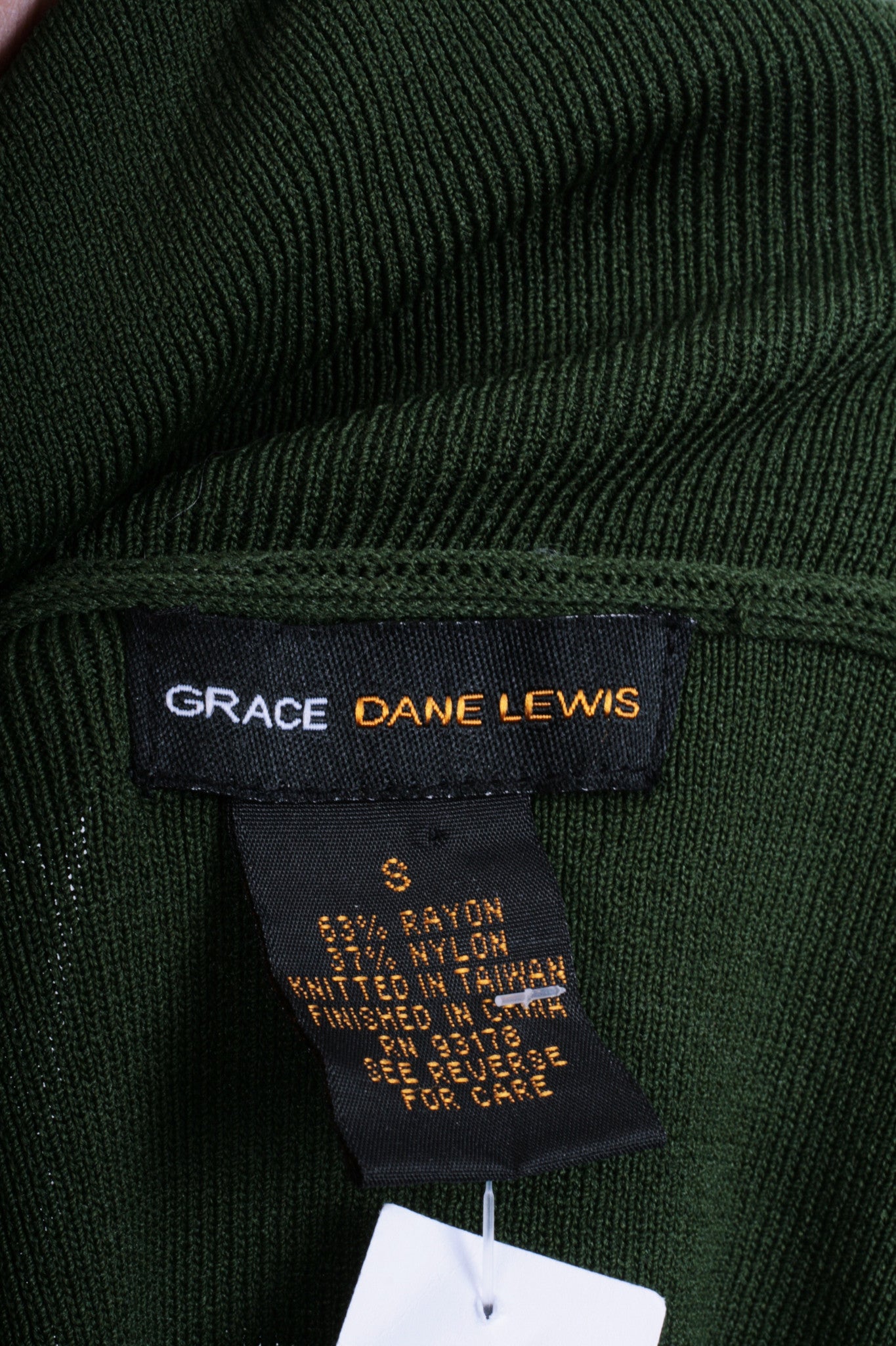 Grace Dane Lewis Womens S Jumper Sweater V Neck Green Vintage - RetrospectClothes