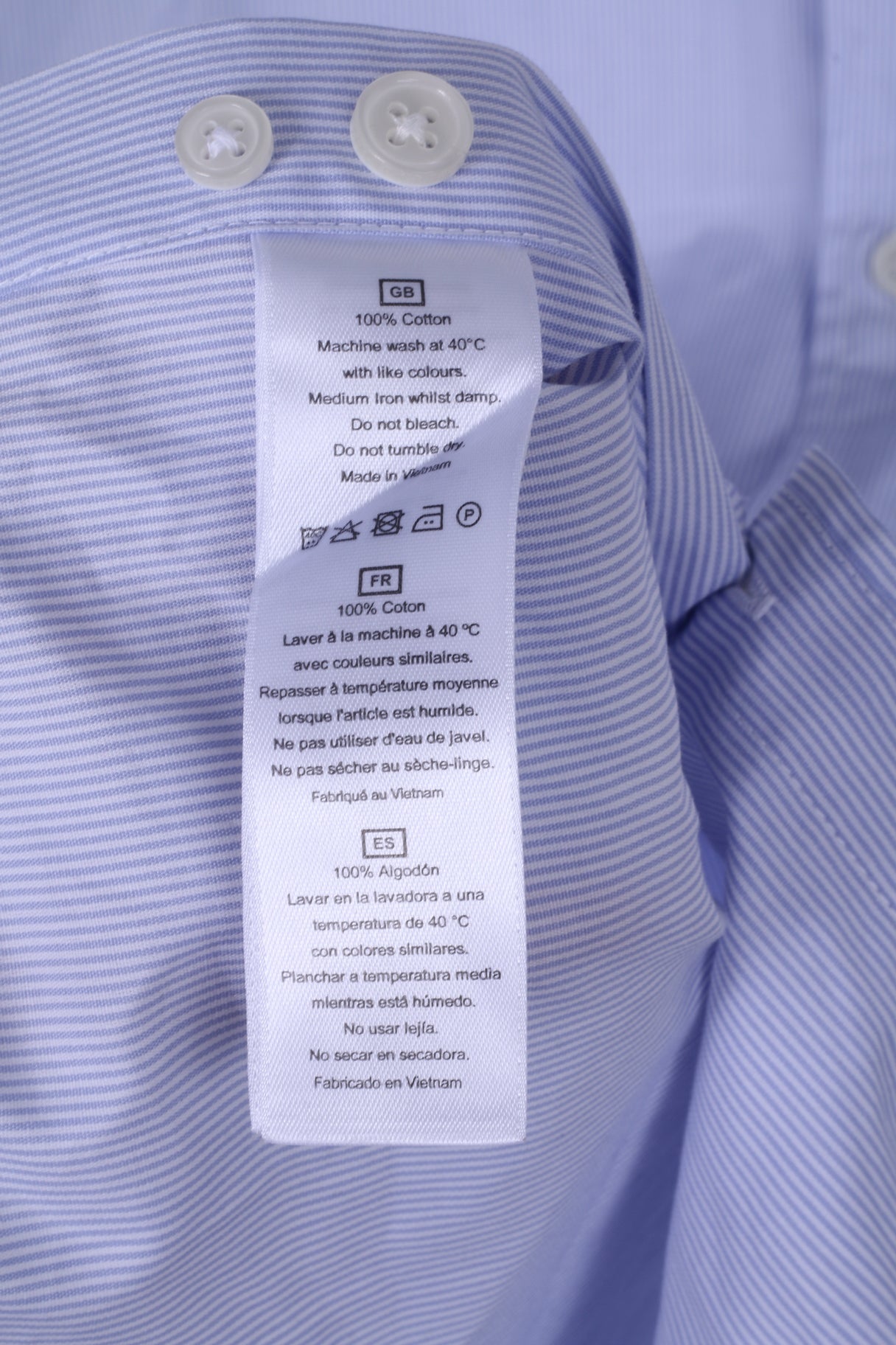 TM Lewin Camicia Casual da Uomo 16 35 L Blu a Righe in Cotone Slim Fit Lewin 100