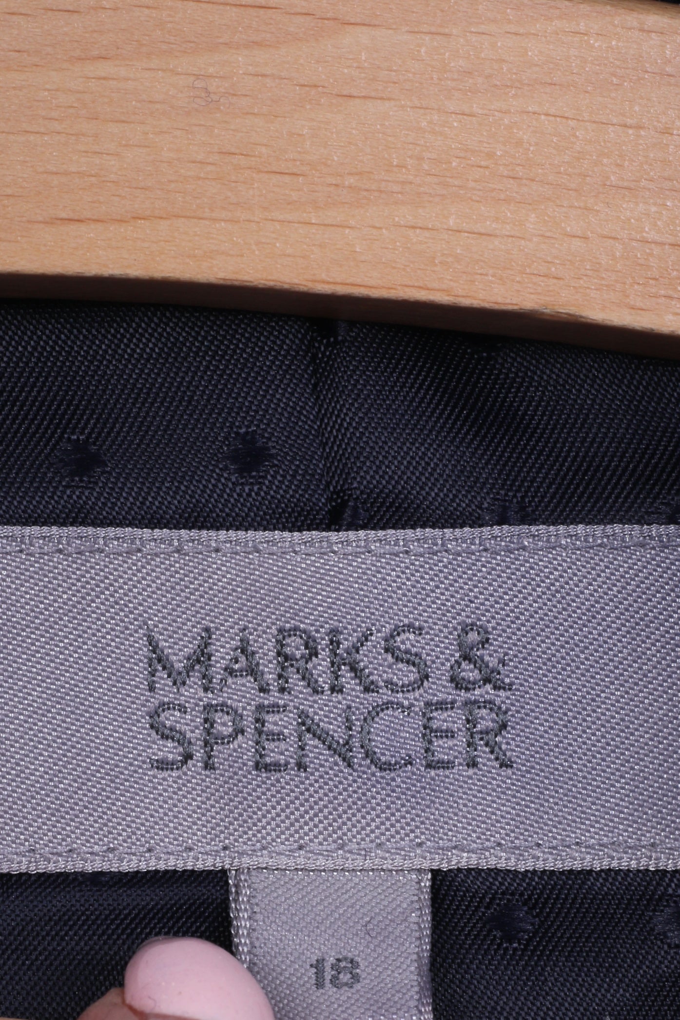 Marks & Spencer Womens 16 XXL Jacket Double Breasted Navy Wool Nylon