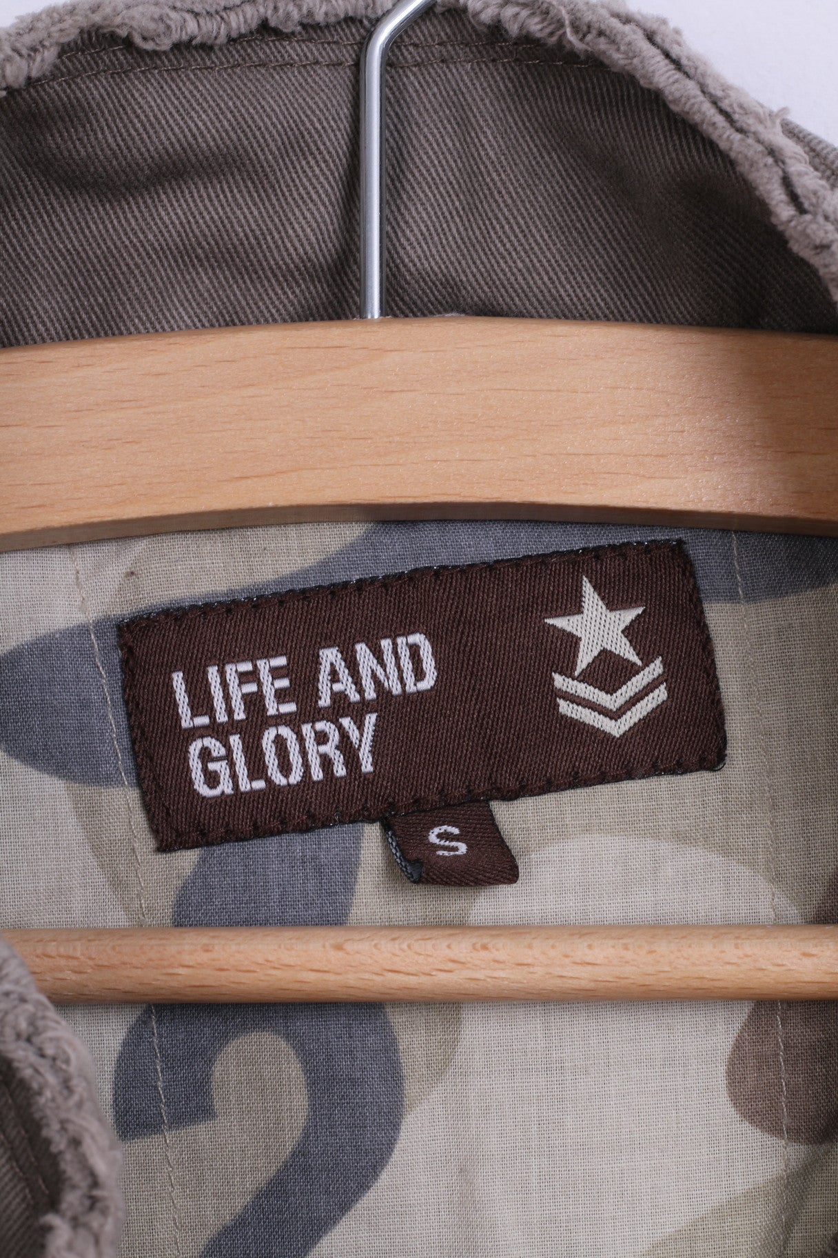 Giacca da donna Life and Glory in cotone militare kaki con cerniera