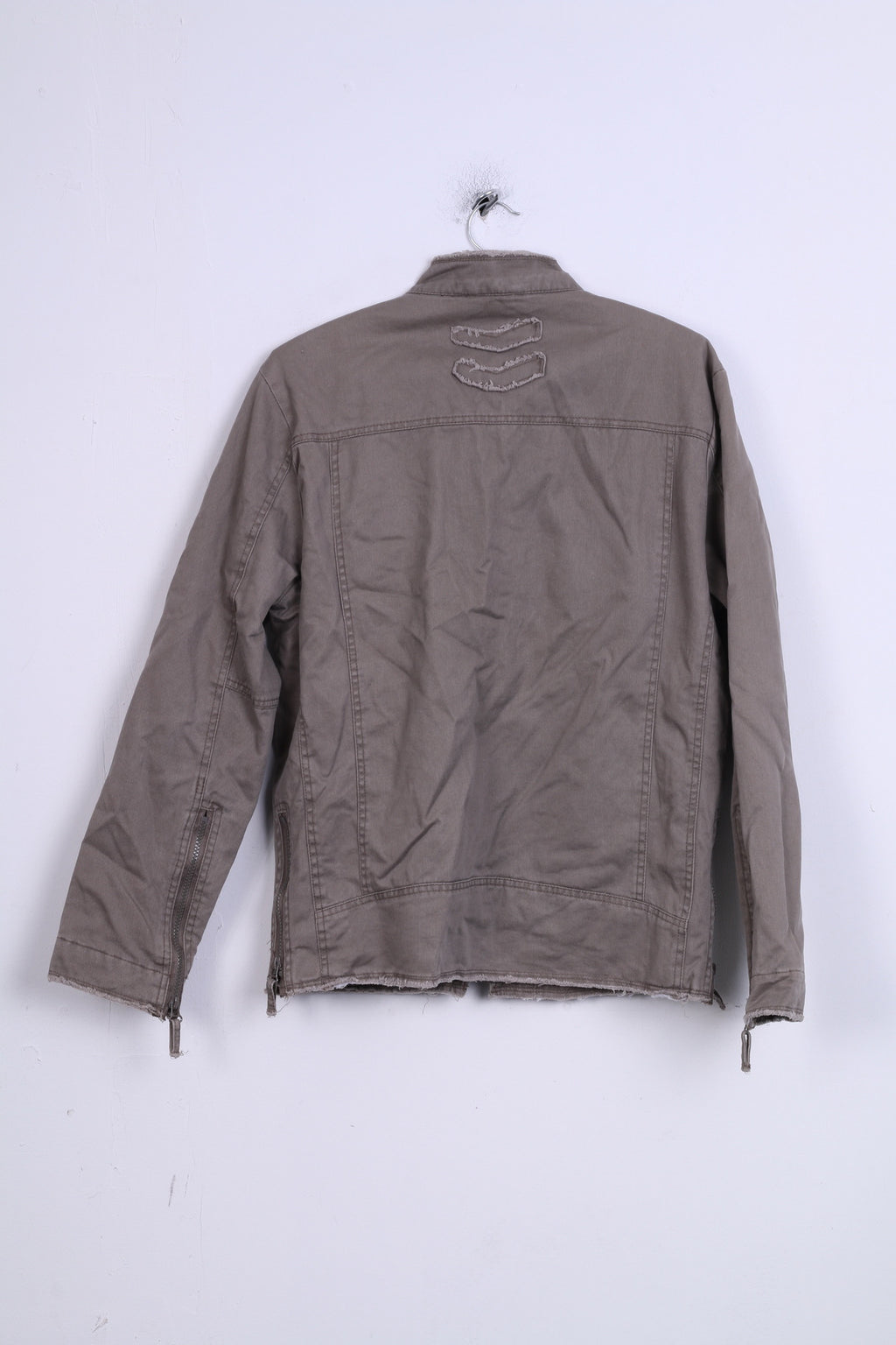 Giacca da donna Life and Glory in cotone militare kaki con cerniera