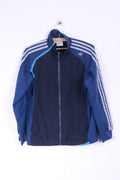Adidas Uomo 164 14 età Track Top Giacca Navy Sportswear Training Zip Up Top
