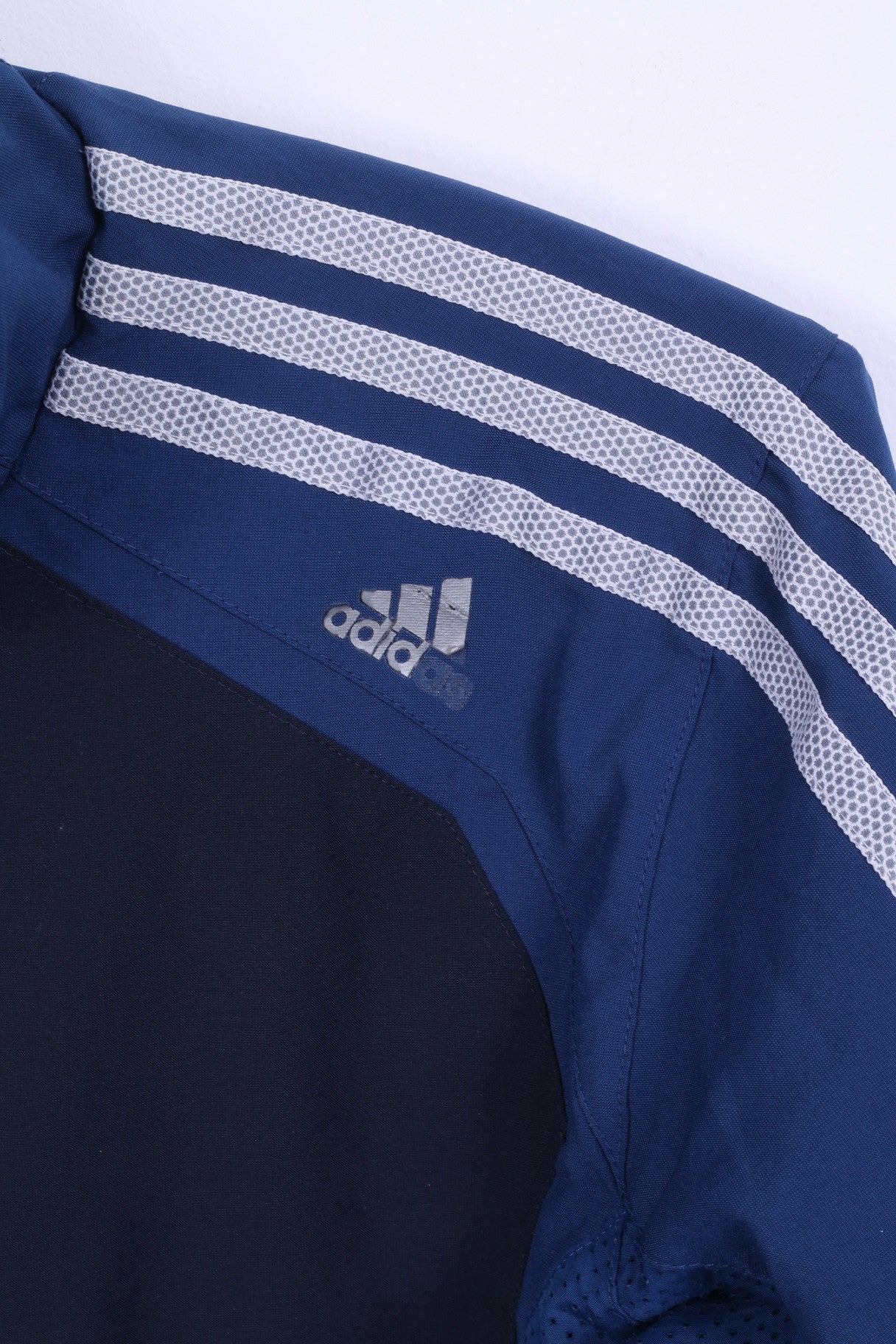 Adidas Uomo 164 14 età Track Top Giacca Navy Sportswear Training Zip Up Top