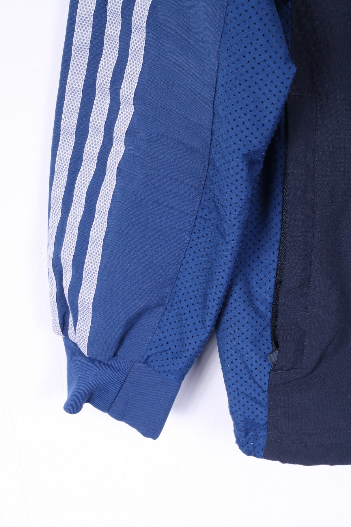 Adidas Uomo 164 14 età Track Top Giacca Navy Sportswear Training Zip Up Top
