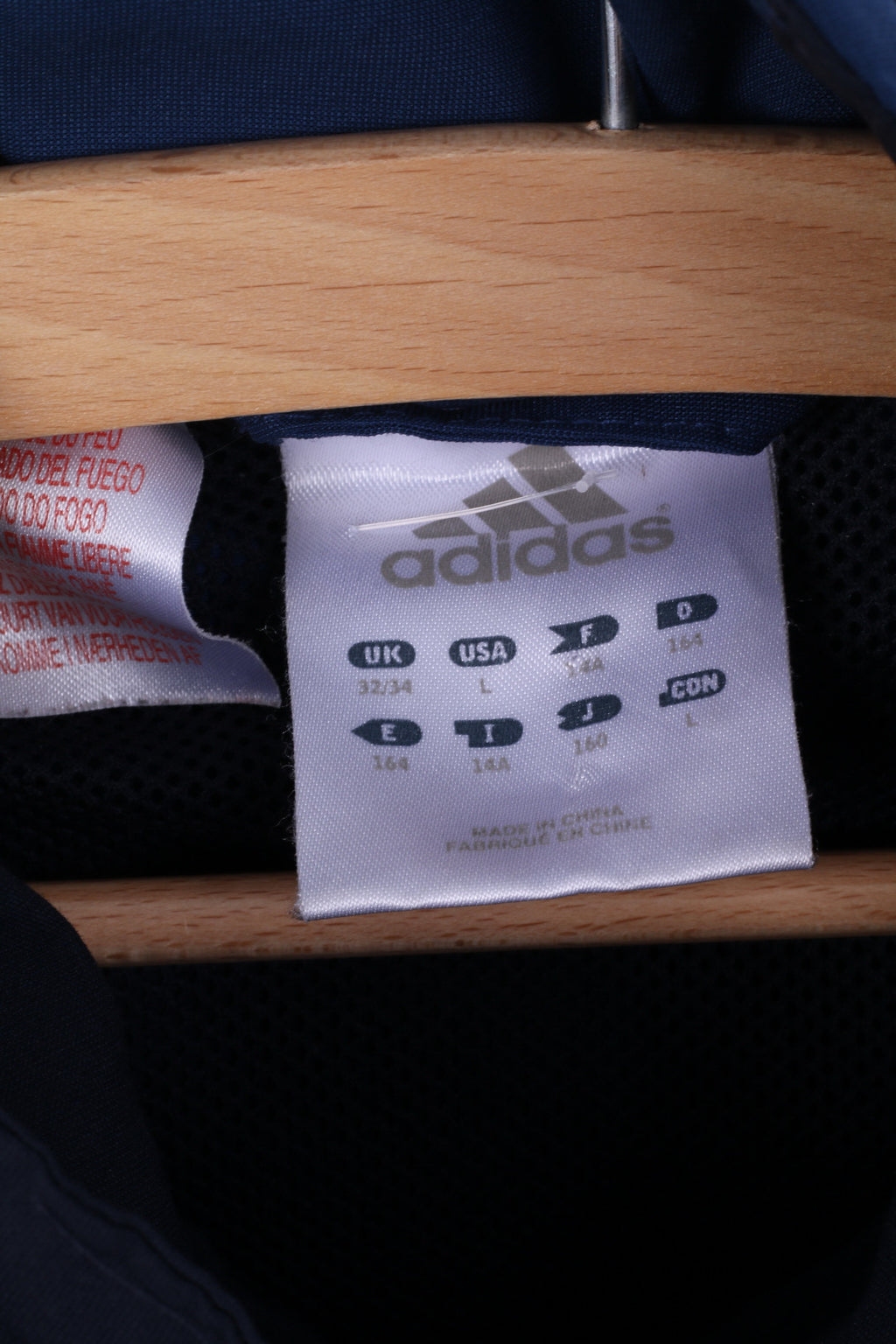 Adidas Uomo 164 14 età Track Top Giacca Navy Sportswear Training Zip Up Top