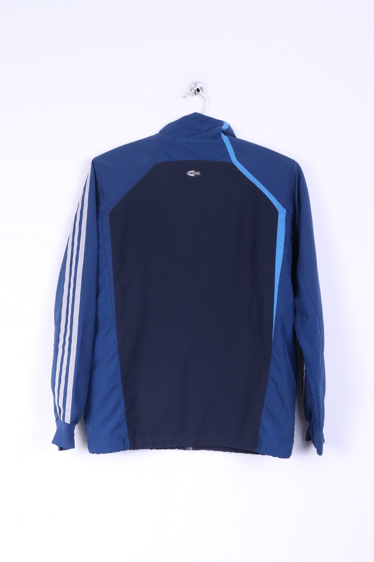 Adidas Uomo 164 14 età Track Top Giacca Navy Sportswear Training Zip Up Top
