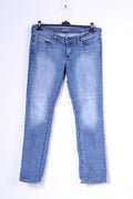 Levis Femme 32 Pantalon Jeans Slight Curve Droit Bleu Coton Denim