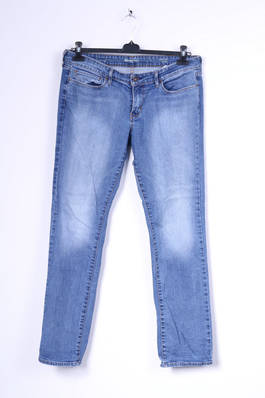 Pantaloni Levis da donna 32 Jeans con curva leggera in denim di cotone blu dritto