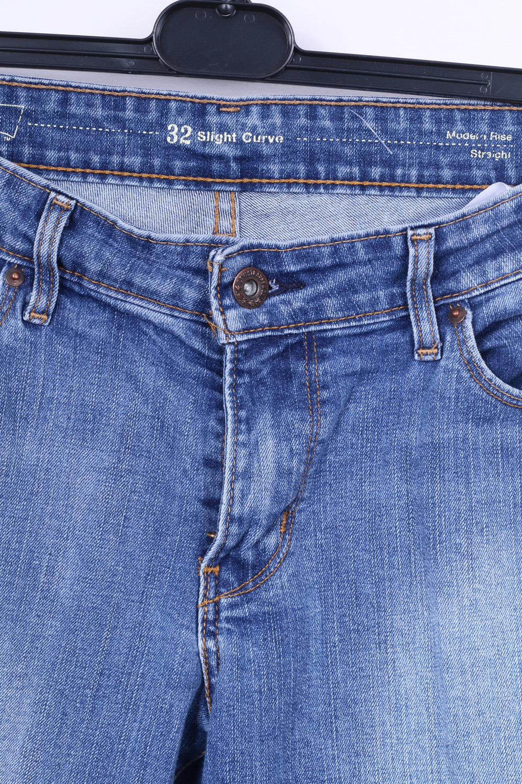 Pantaloni Levis da donna 32 Jeans con curva leggera in denim di cotone blu dritto