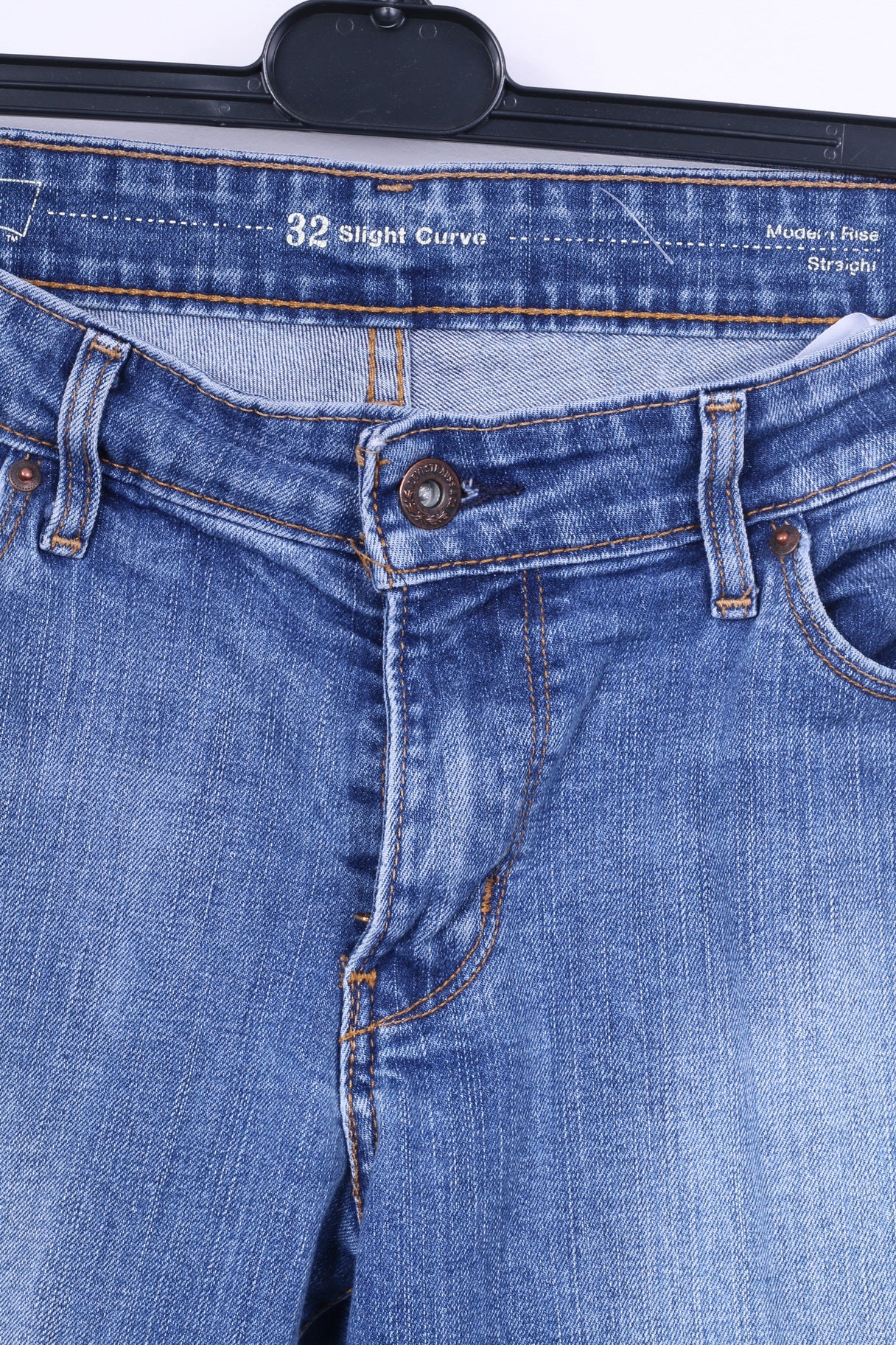 Pantaloni Levis da donna 32 Jeans con curva leggera in denim di cotone blu dritto