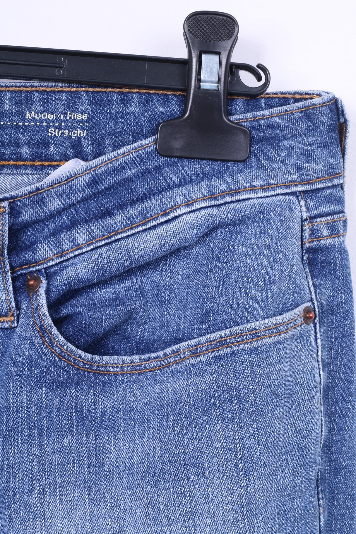 Levis Womens 32 Trousers Jeans Slight Curve Straight Blue Cotton Denim