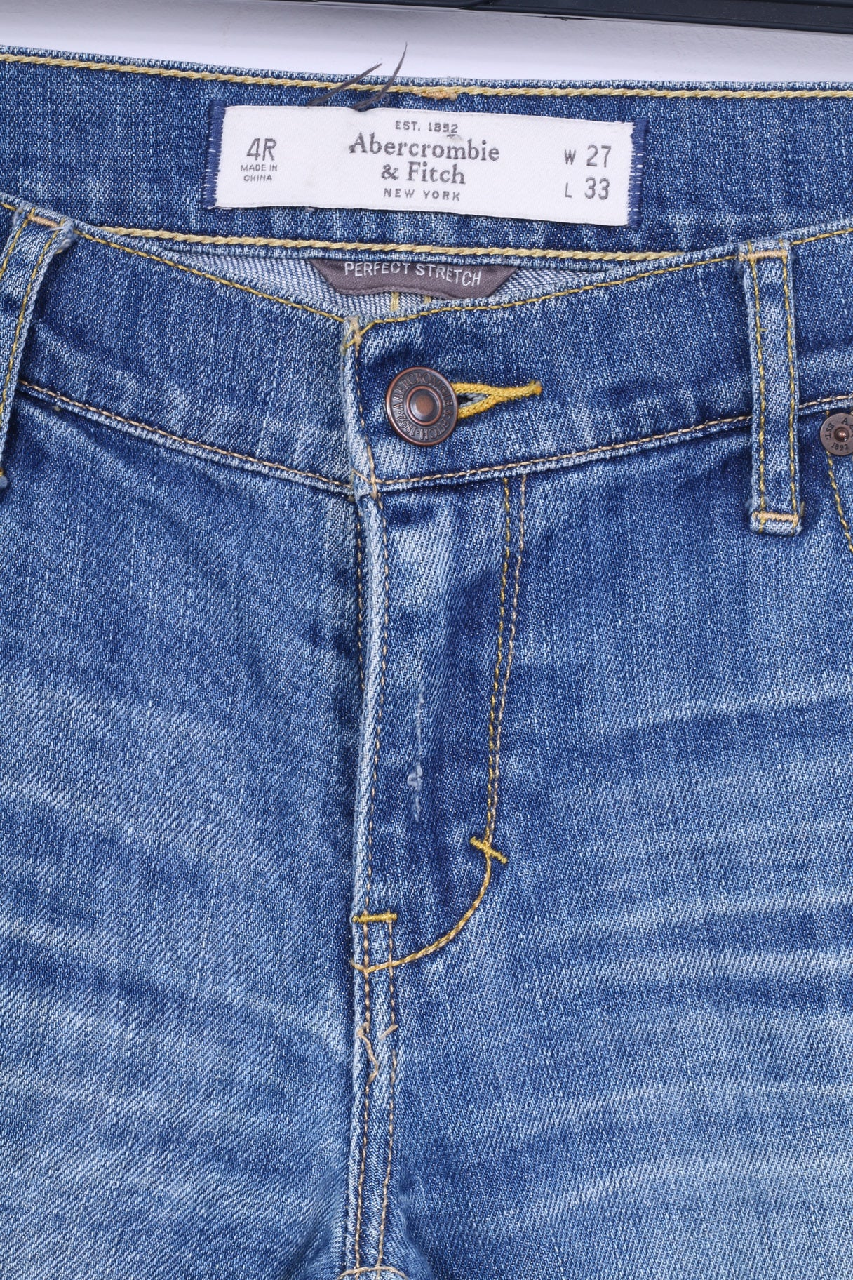 Abercrombie & Fitch Womens W27 L33 Trousers Jeans Blue Cotton Denim