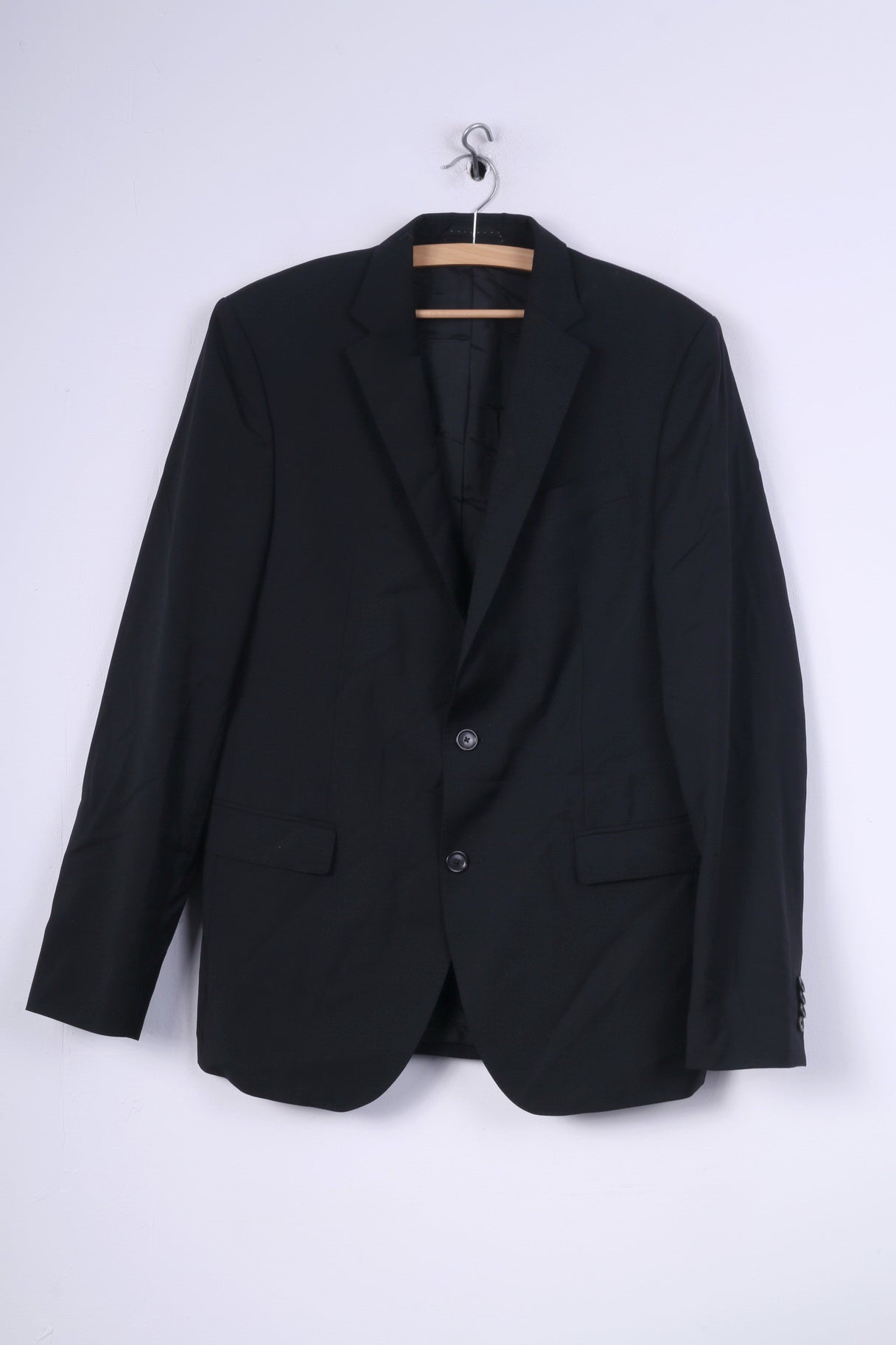 Giacca blazer da uomo Rene Lezard 98 (S) nera monopetto in lana 