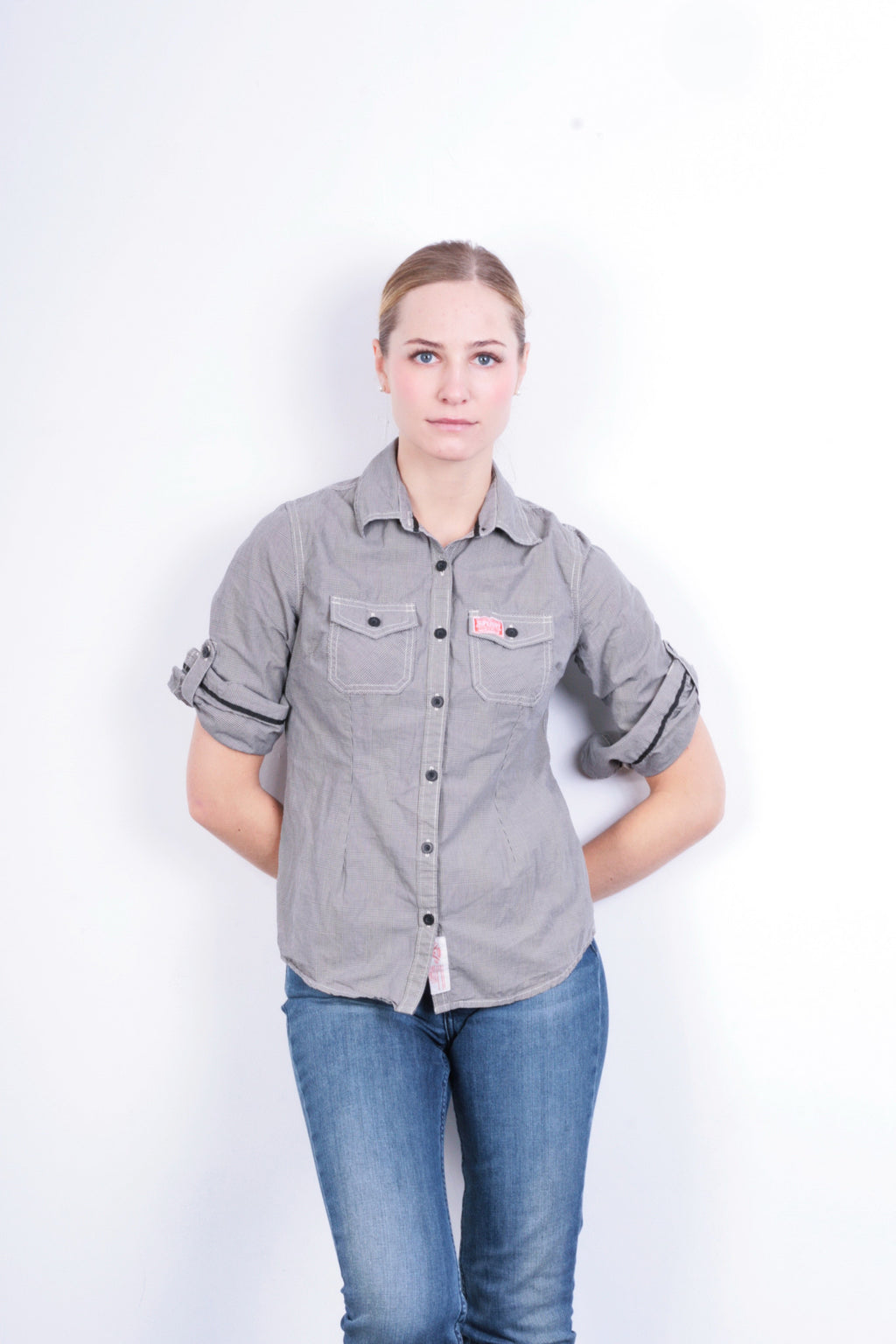 Superdry Womens S Casual Shirt Check White Black Cotton - RetrospectClothes