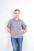 Superdry Womens S Casual Shirt Check White Black Cotton - RetrospectClothes