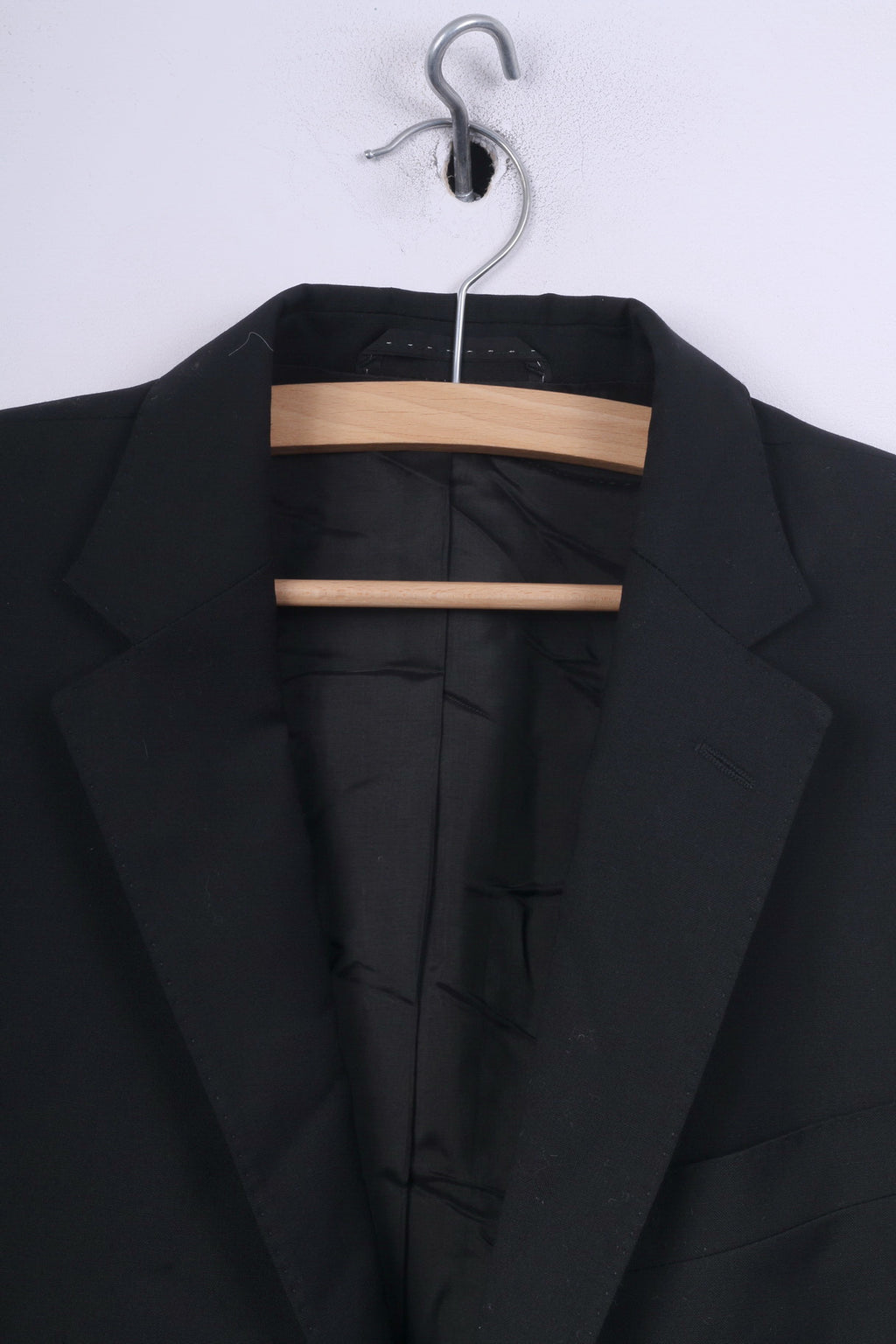 Giacca blazer da uomo Rene Lezard 98 (S) nera monopetto in lana 