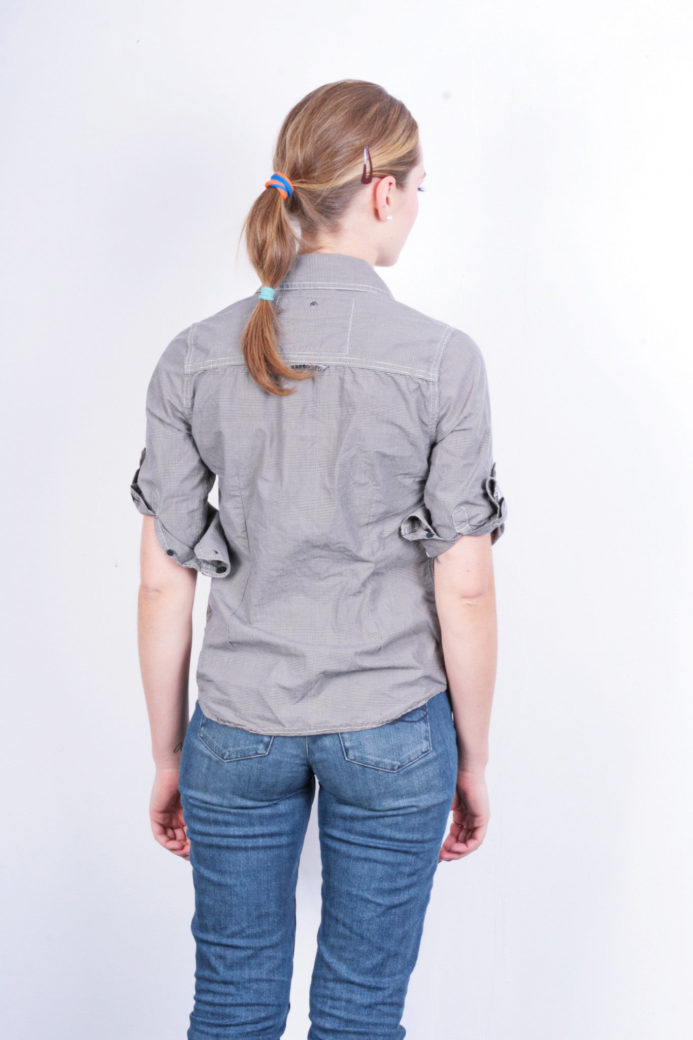 Superdry Womens S Casual Shirt Check White Black Cotton - RetrospectClothes