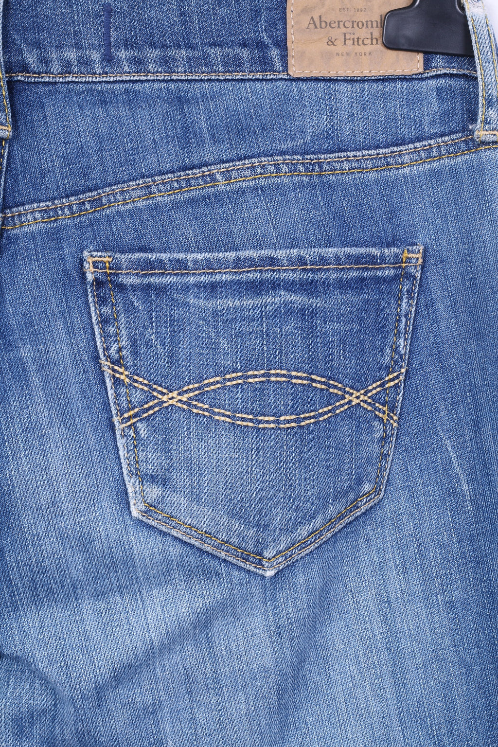 Pantaloni Abercrombie &amp; Fitch da donna W27 L33 Jeans blu cotone denim