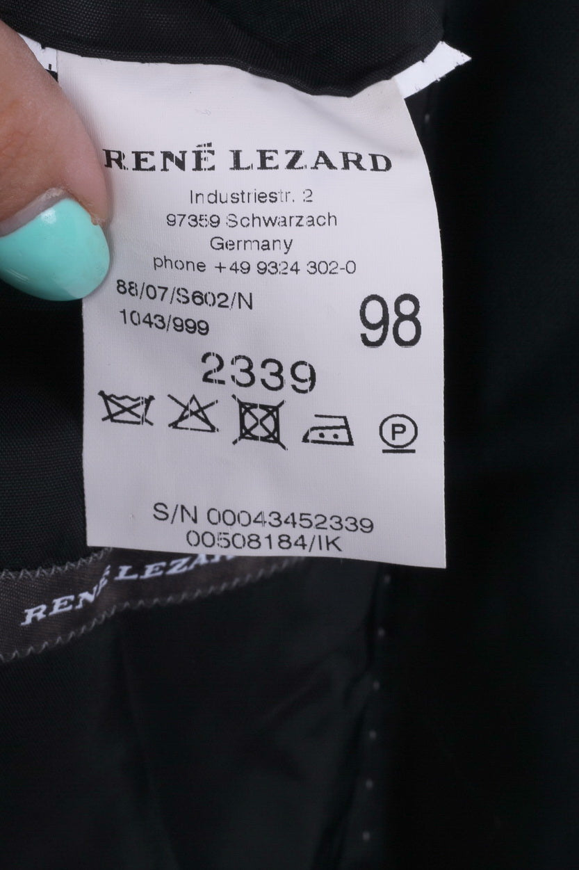 Giacca blazer da uomo Rene Lezard 98 (S) nera monopetto in lana 
