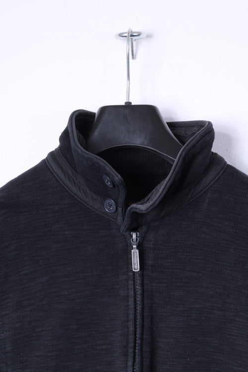 Ben Sherman Sweat XL pour homme en coton noir avec fermeture éclair intégrale