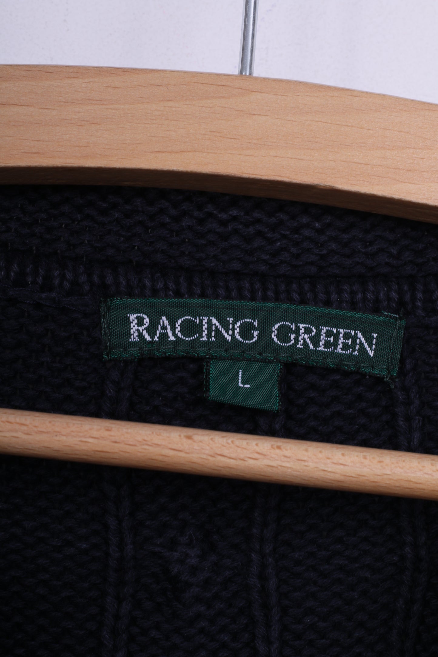 Racing Green Pull L en coton bleu marine pour homme