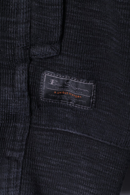 Ben Sherman Sweat XL pour homme en coton noir avec fermeture éclair intégrale