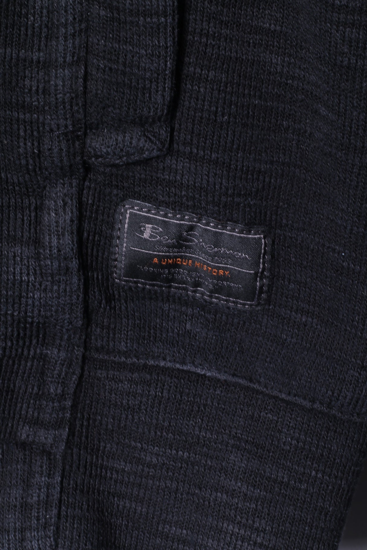 Ben Sherman Mens XL Sweatshirt Black Cotton Full Zip Casual Top