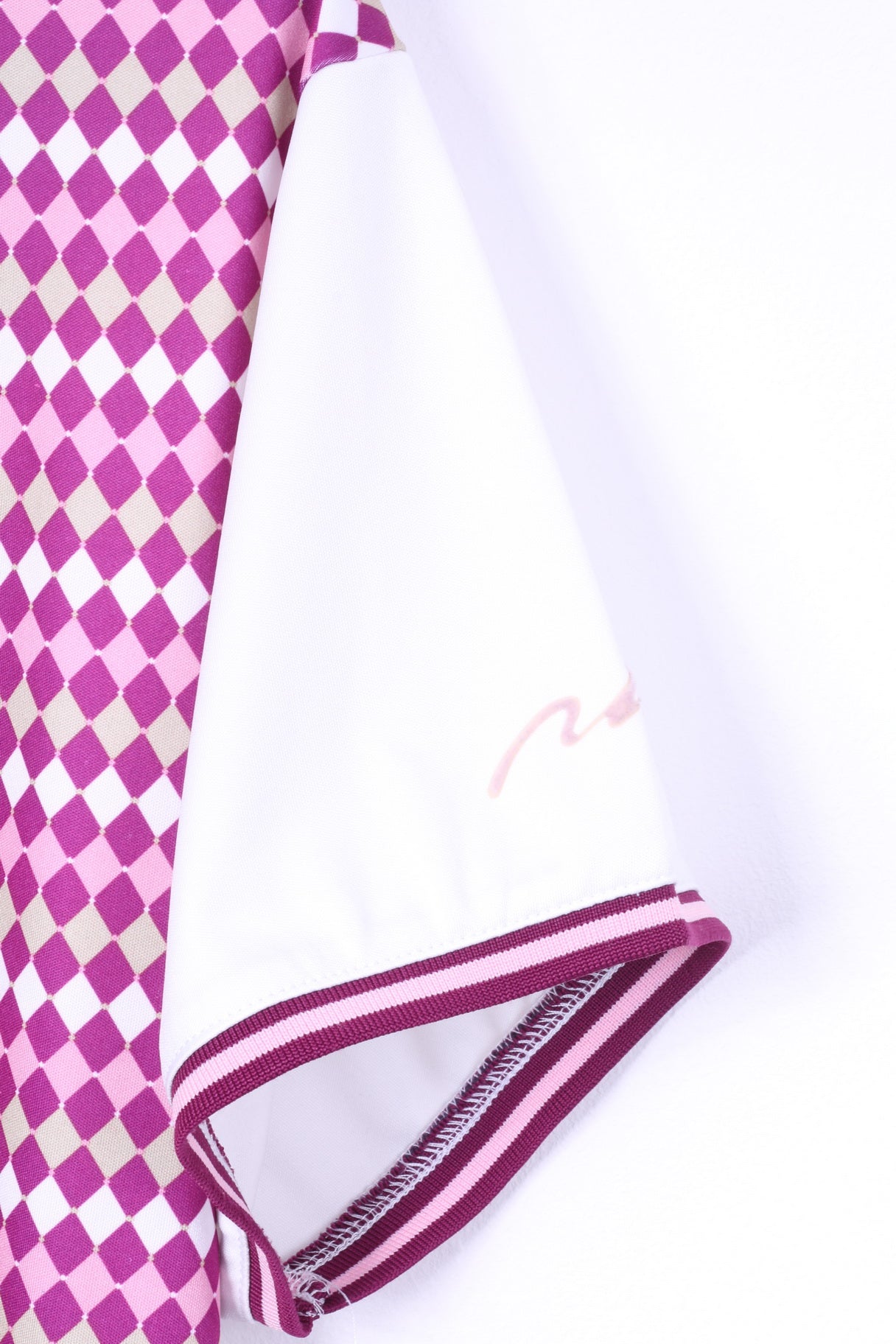 Pin High Womens 3XL (XL) Polo Shirt White Purple Diamonds Golf Top