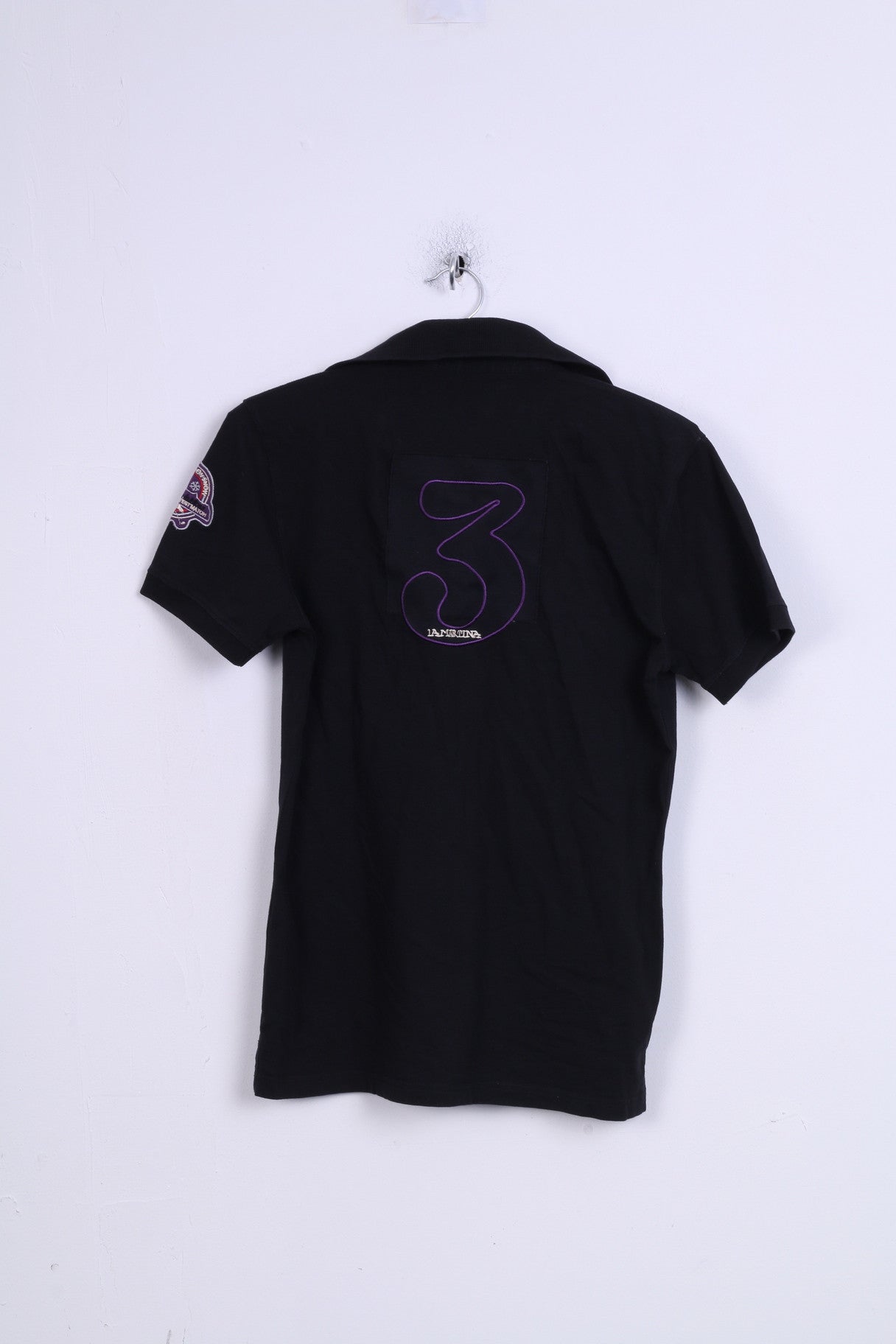 La Martina Womens XL Polo Shirt Black Cotton Sport 3