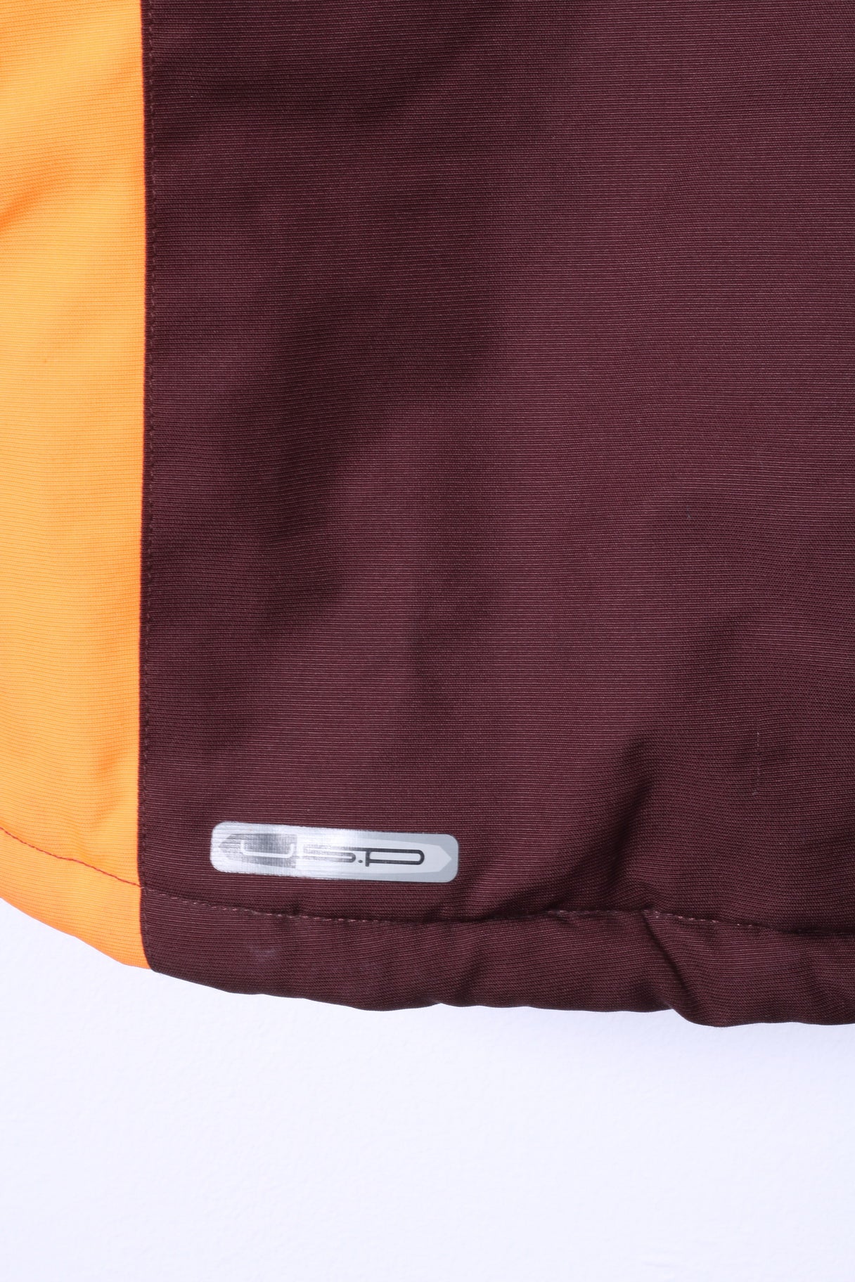 PUMA Mens XL Jacket Maroon Full Zipper Hidden Hood Padded Sport Orange Logo Top