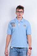 La Martina Men XL Polo Shirt Short Sleeve Blue Buenos Aires Cotton Argentina - RetrospectClothes