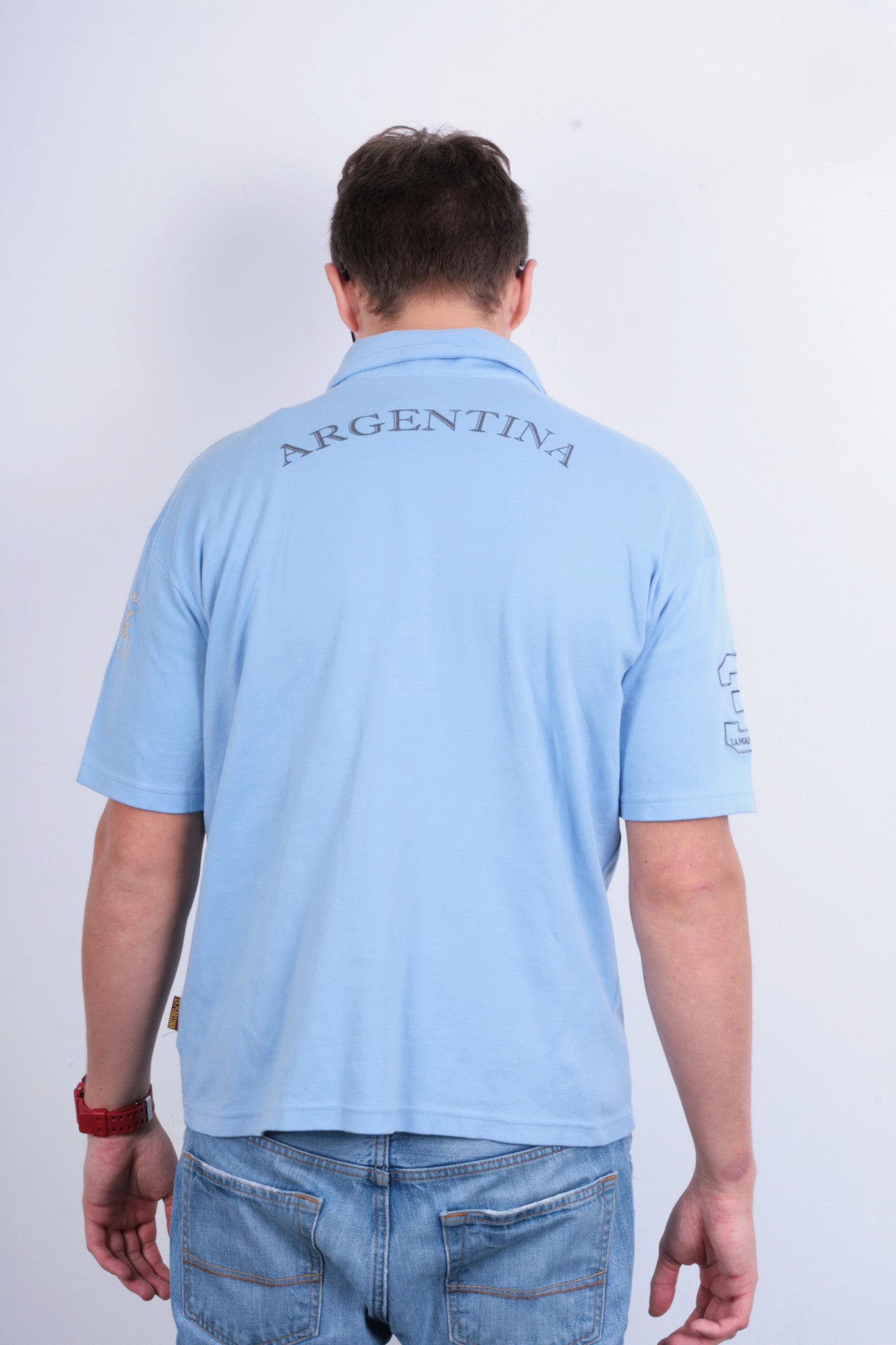 La Martina Men XL Polo Shirt Short Sleeve Blue Buenos Aires Cotton Argentina - RetrospectClothes