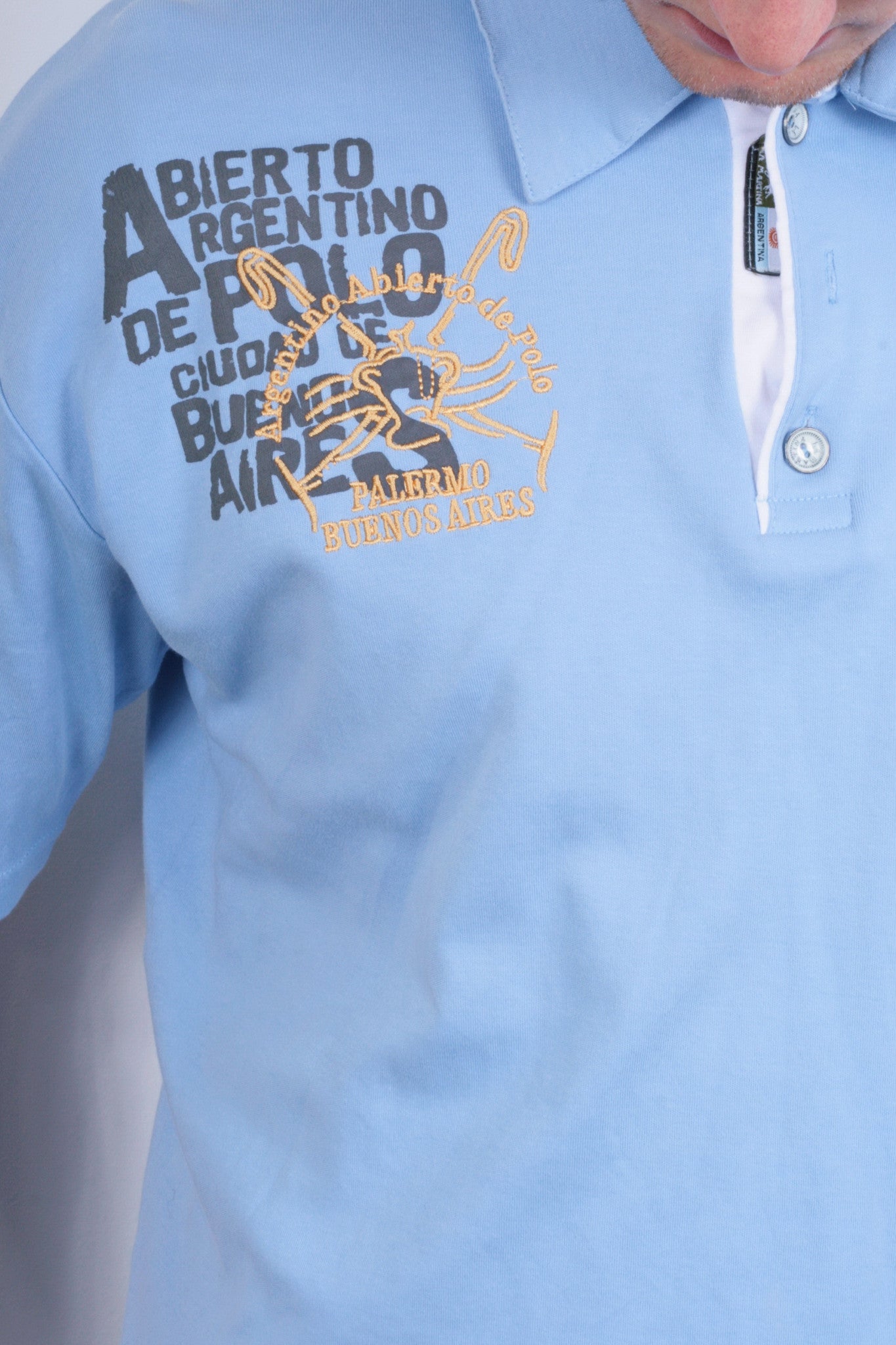 La Martina Men XL Polo Shirt Short Sleeve Blue Buenos Aires Cotton Argentina - RetrospectClothes