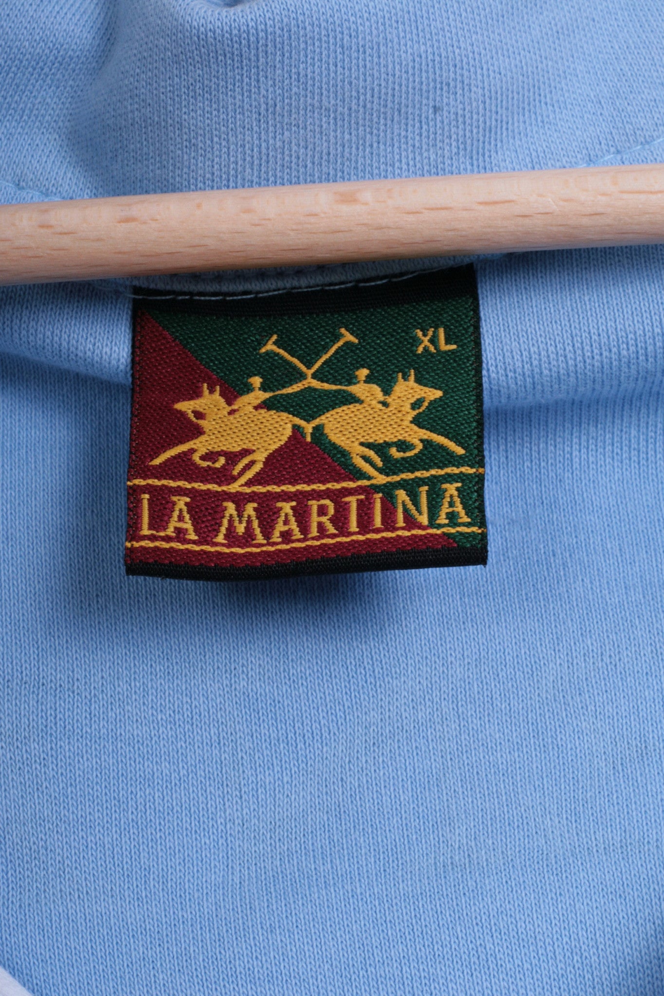 La Martina Men XL Polo Shirt Short Sleeve Blue Buenos Aires Cotton Argentina - RetrospectClothes