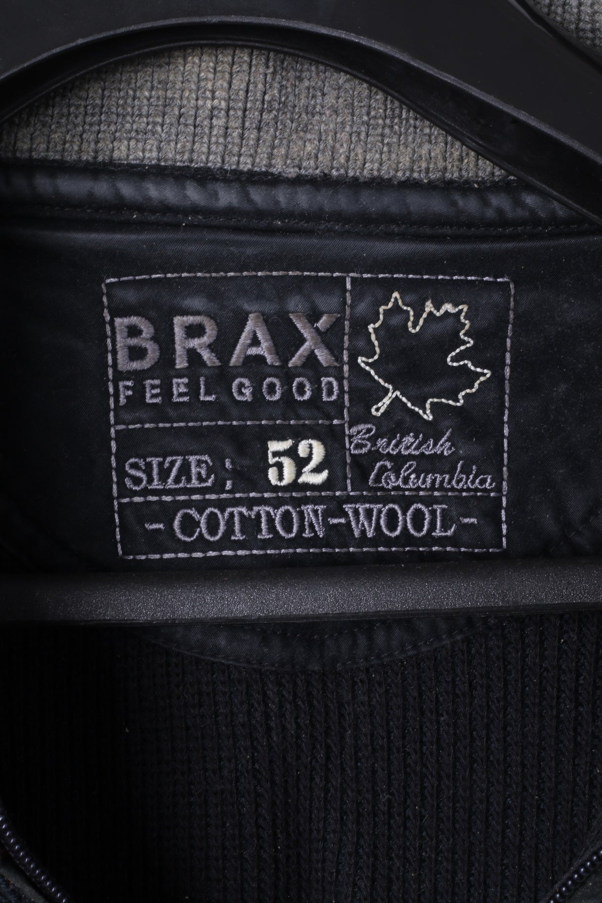 BRAX Maglione da uomo 52 L Maglione in misto lana e cotone a righe nere con zip e collo