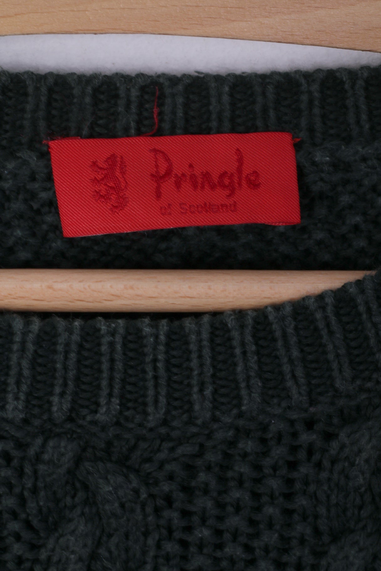 Pringle Of Scotland maglione da donna in cotone lavorato a maglia verde