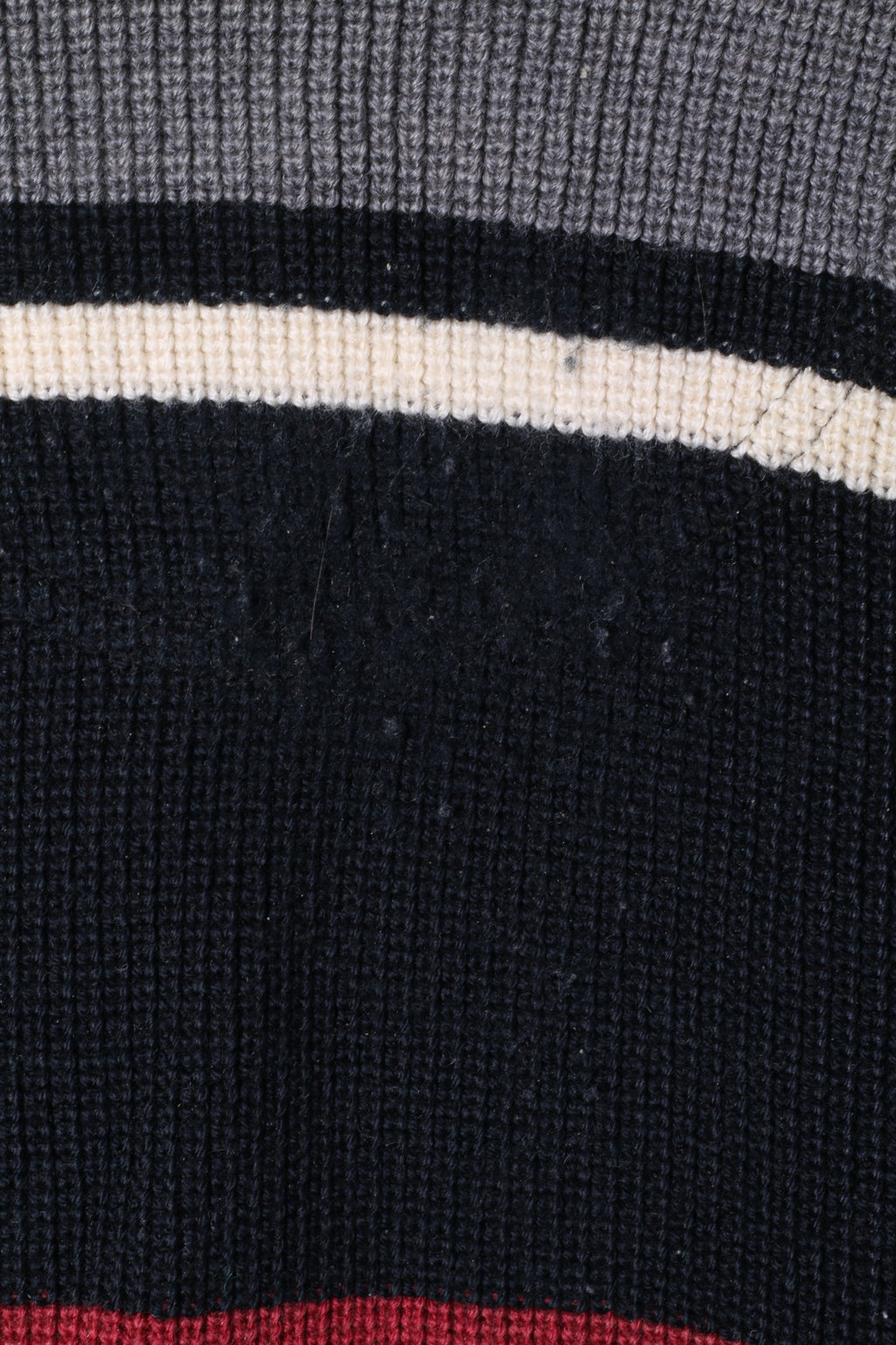 BRAX Mens 52 L Jumper Black Striped Zip Neck Wool Cotton Blend Sweater