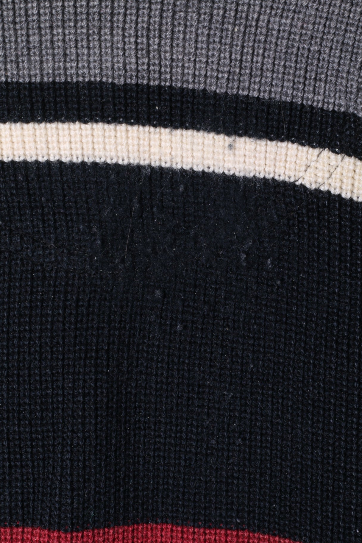 BRAX Mens 52 L Jumper Black Striped Zip Neck Wool Cotton Blend Sweater