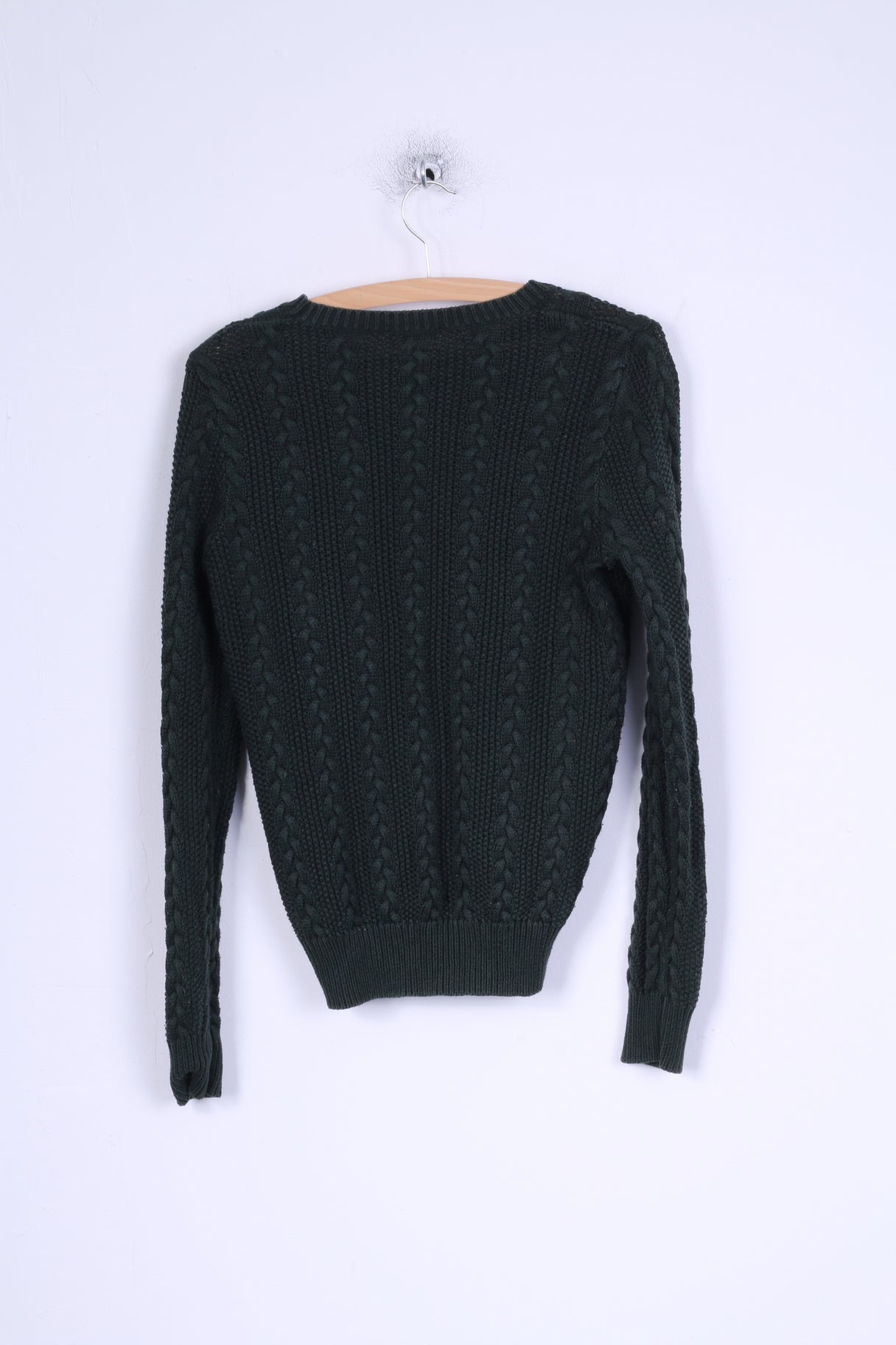 Pringle Of Scotland Womens S Jumper Green Cotton Knitted Sweater Top