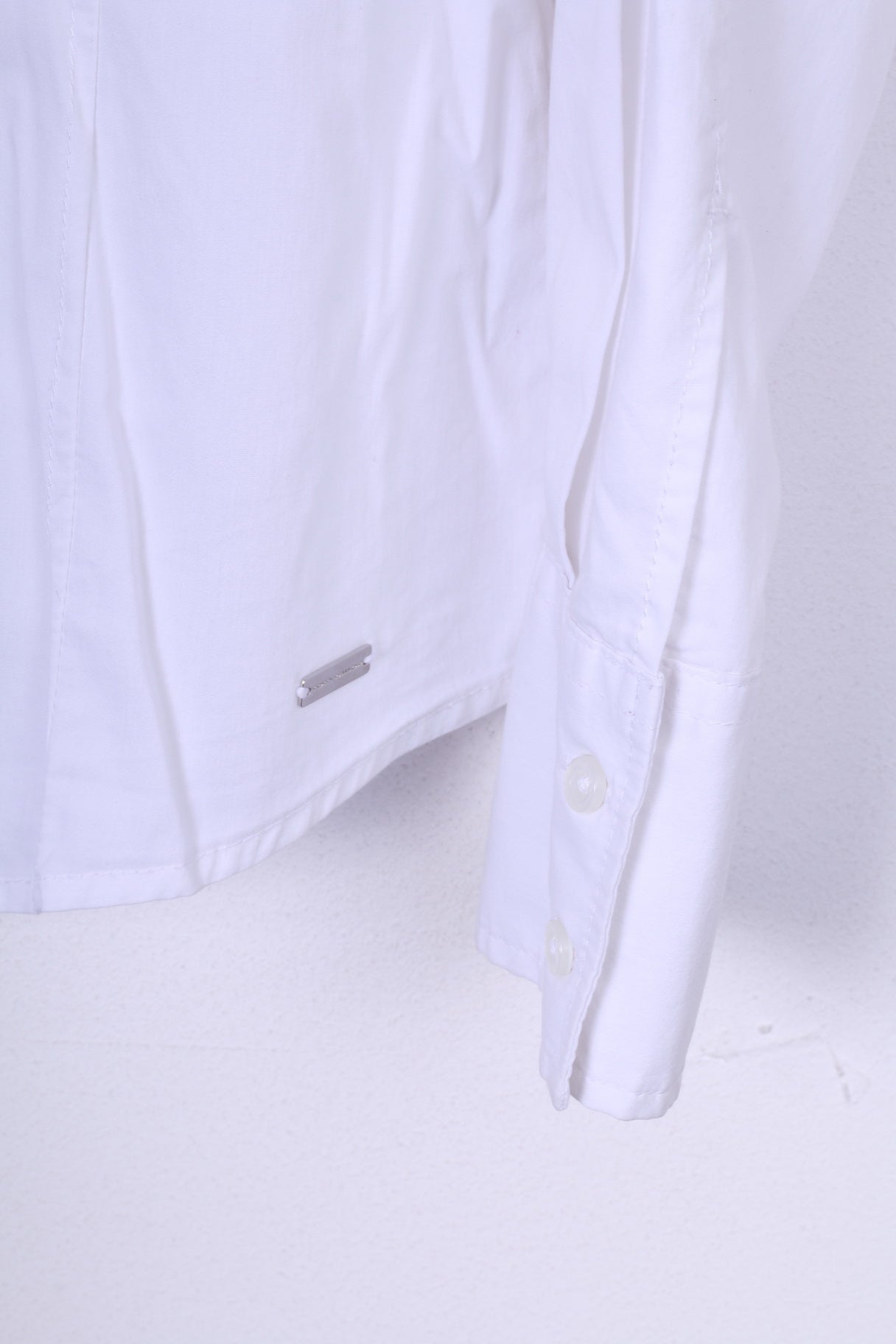 Tom Tailor Womens M 38 Casual Shirt Blouse White Long Sleeve Cotton
