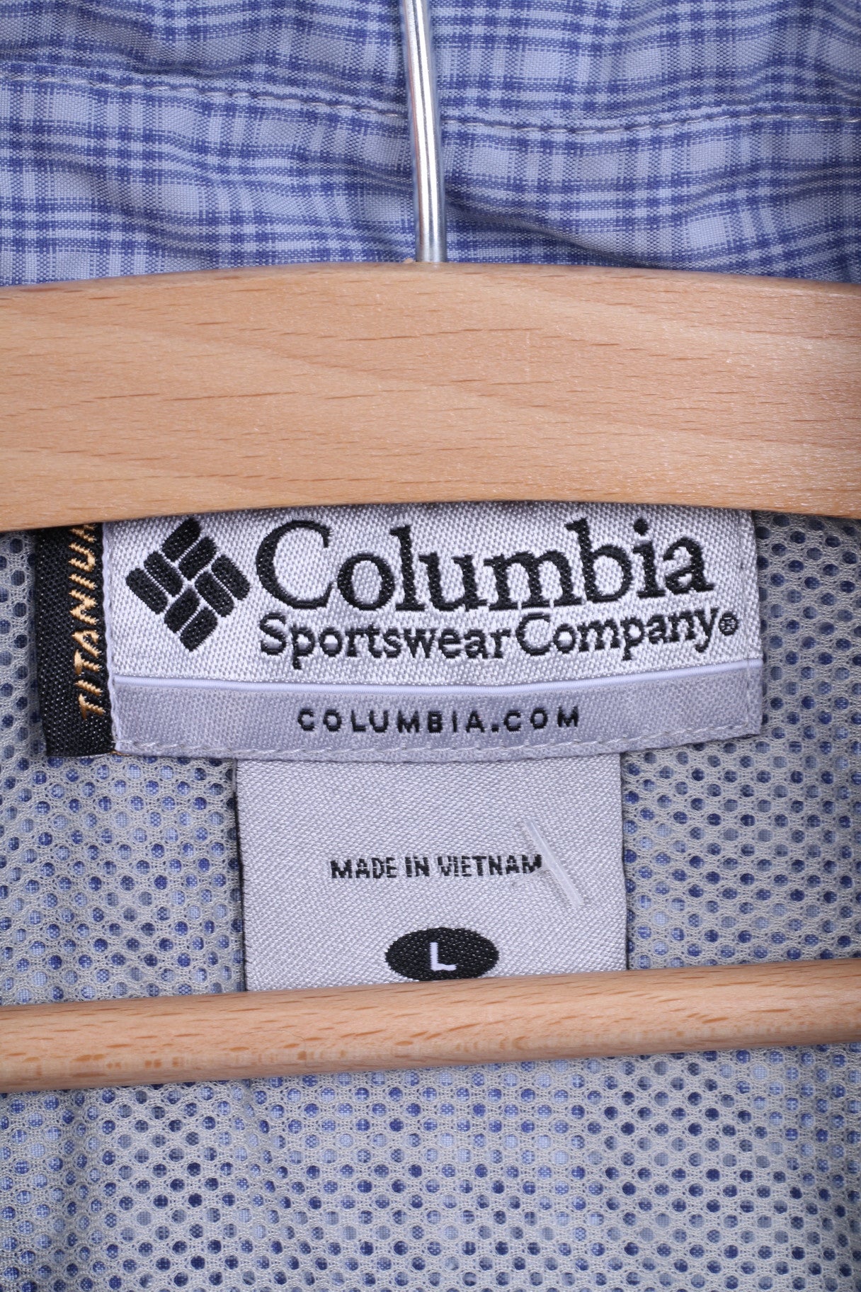 COLUMBIA Womens L Casual Shirt Long Sleeve Blue Check