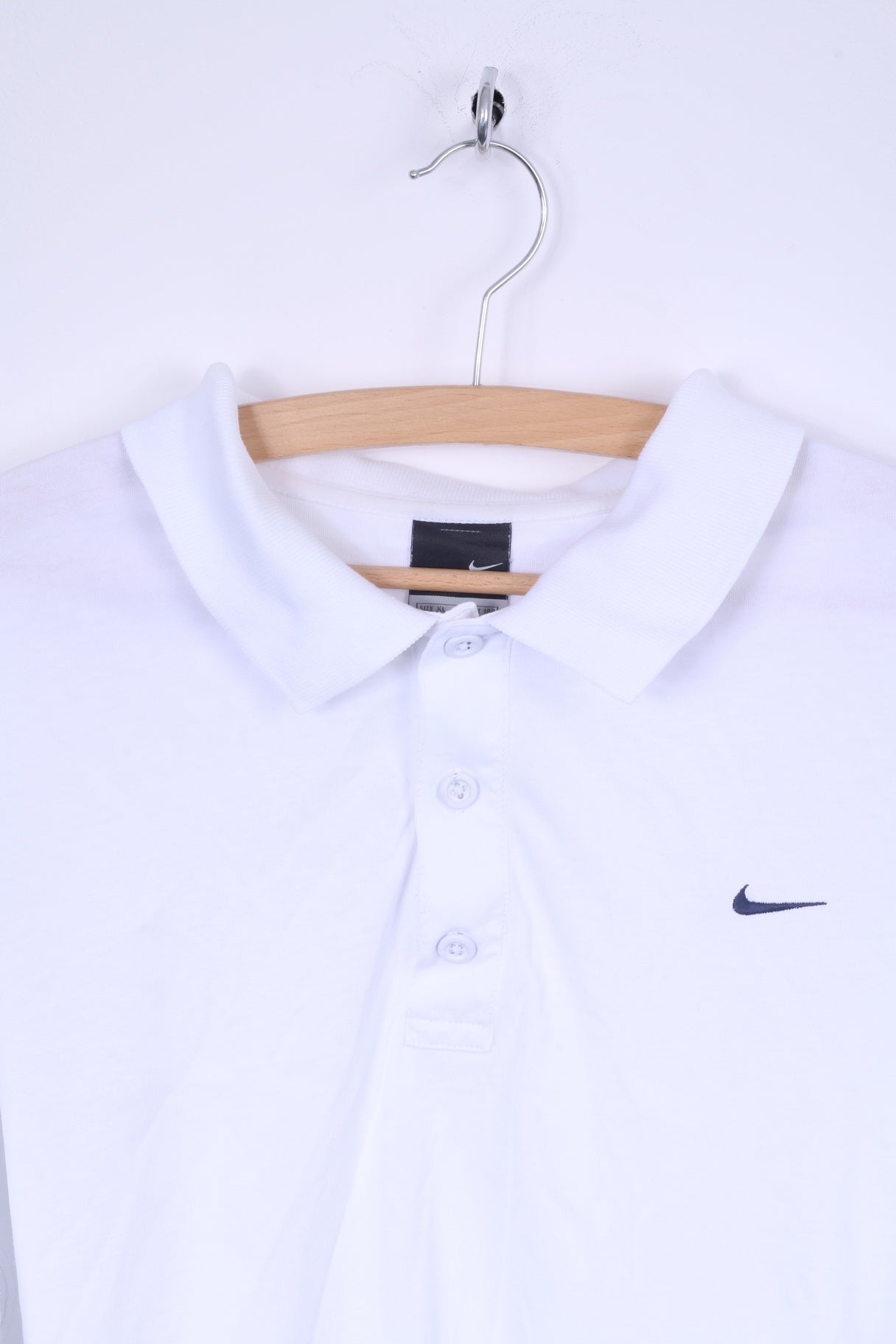 Nike Mens XL 188 Polo Shirt White Cotton Dri-Fit Sport Training