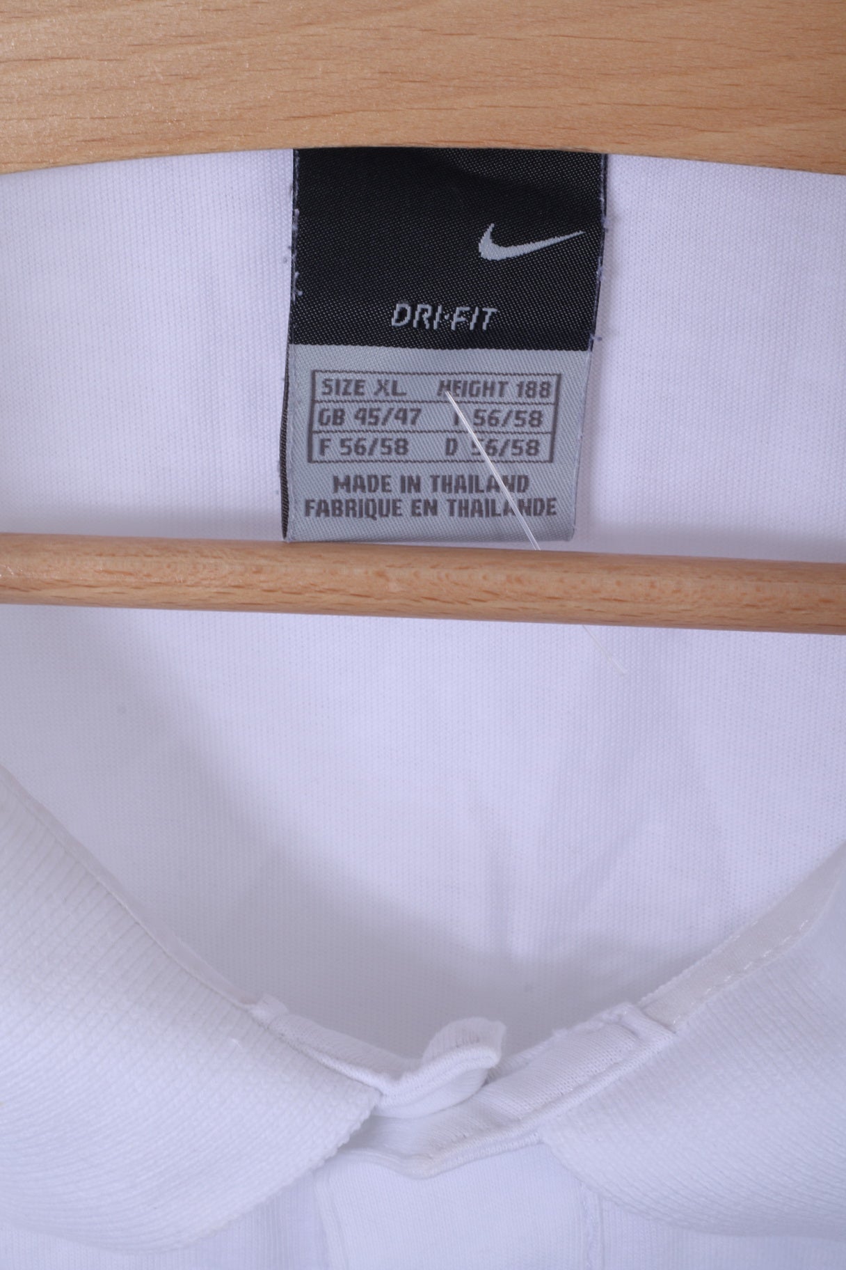 Nike Polo XL 188 Homme Blanc Coton Dri-Fit Sport Training