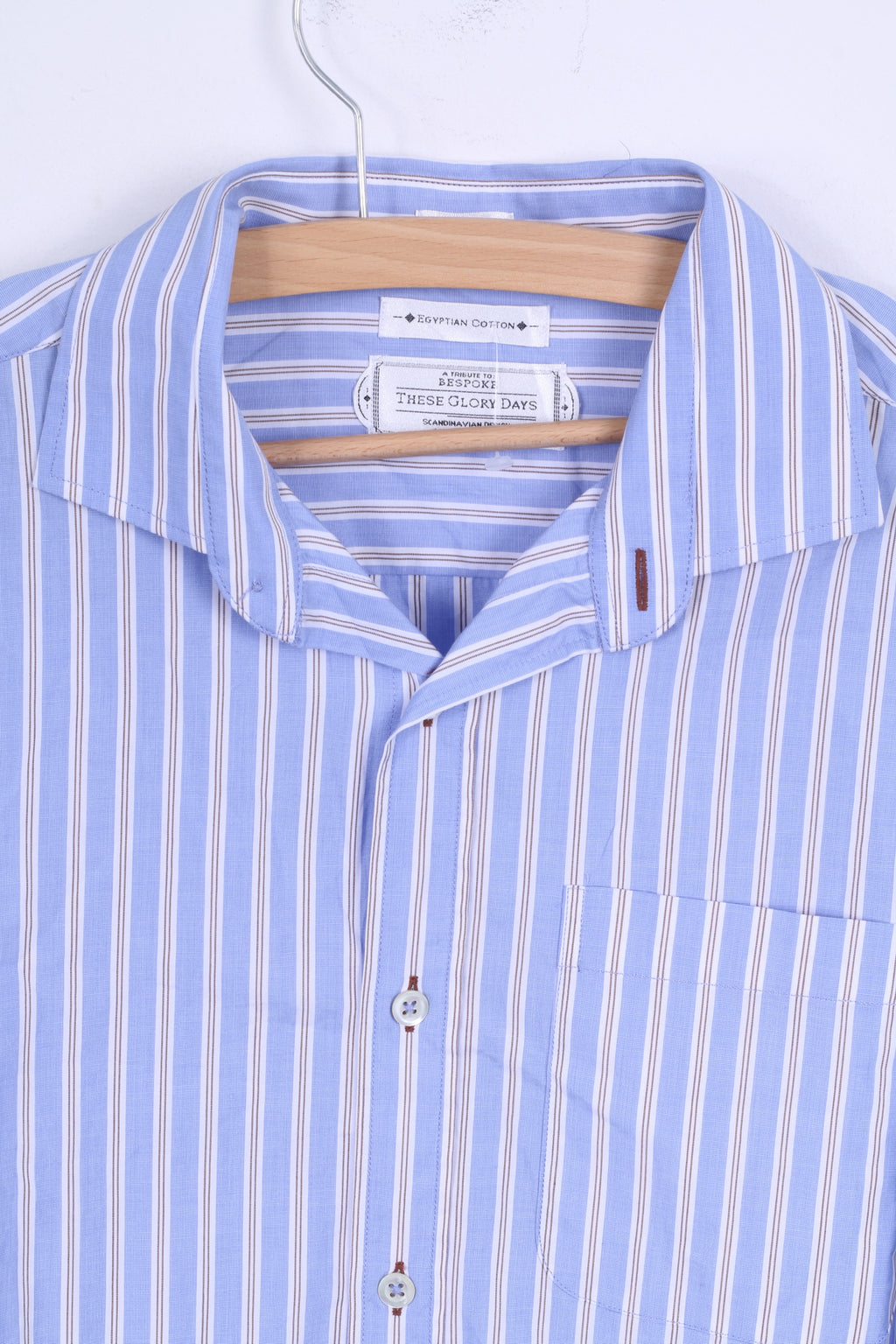 These Glory Days Chemise décontractée pour homme en coton égyptien à rayures bleues