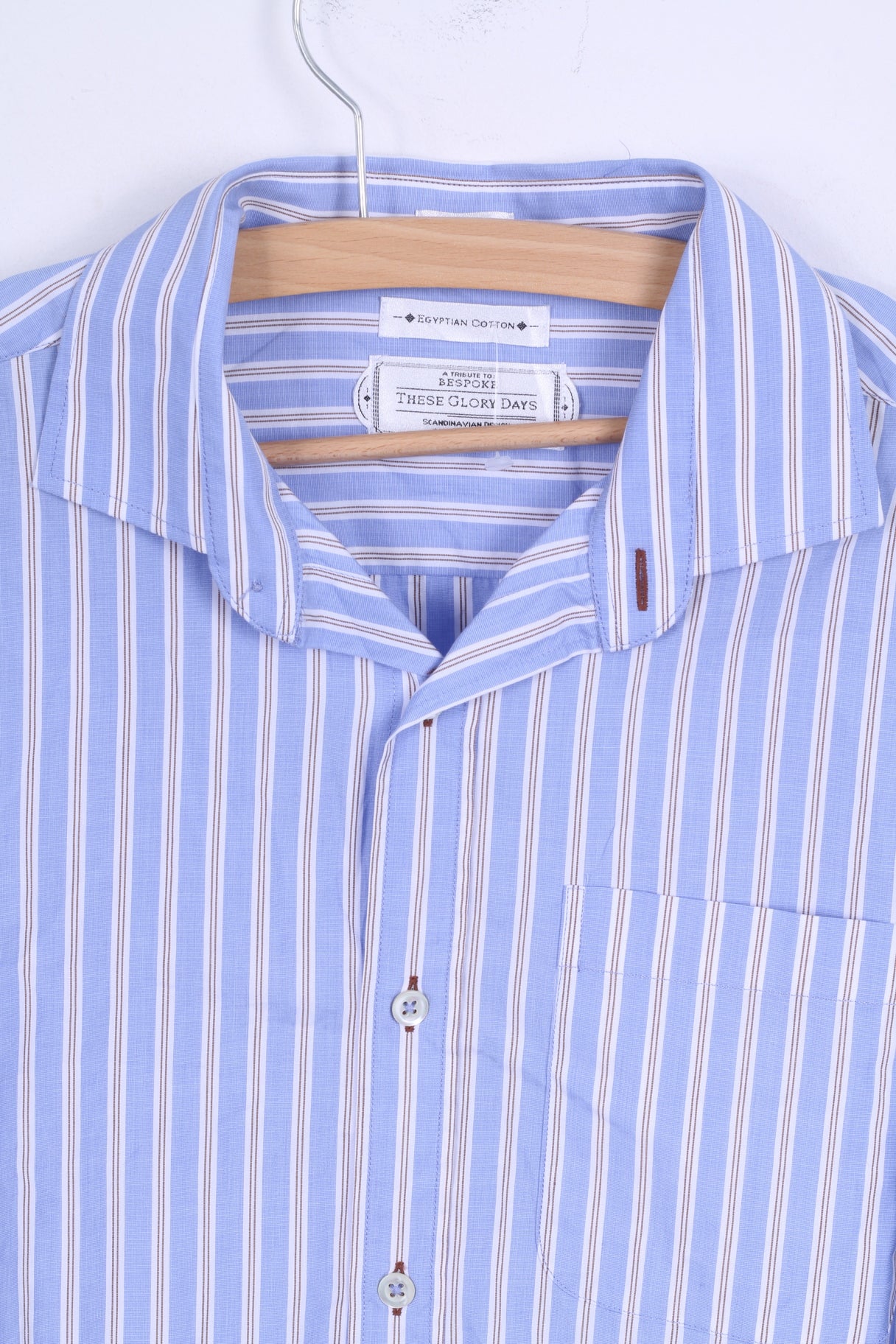 These Glory Days Chemise décontractée pour homme en coton égyptien à rayures bleues