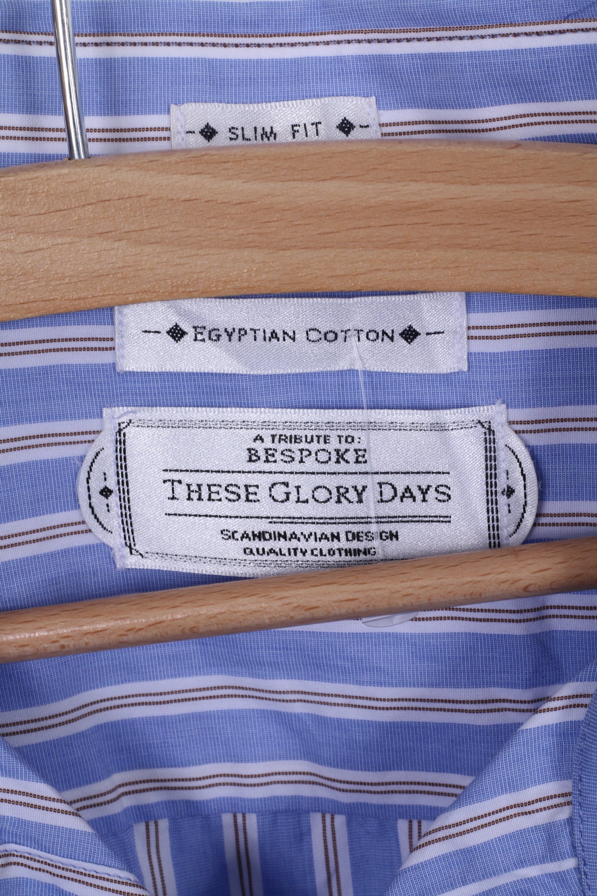 These Glory Days Chemise décontractée pour homme en coton égyptien à rayures bleues