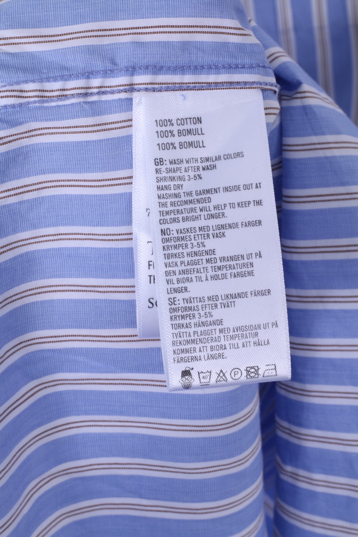 These Glory Days Chemise décontractée pour homme en coton égyptien à rayures bleues